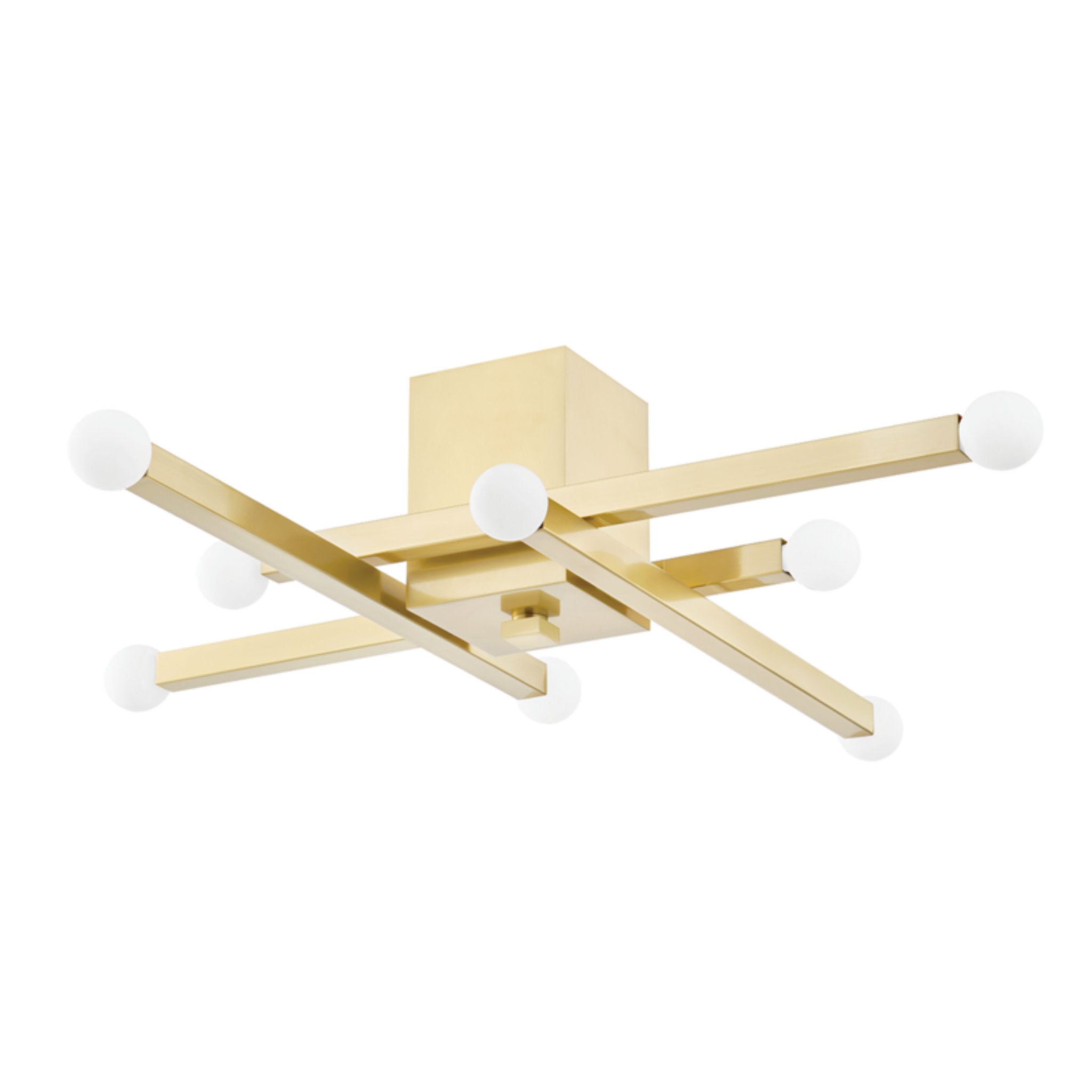 Dona 8-Light Flush Mount in  Aged Brass 4.75L x 32W x 7H