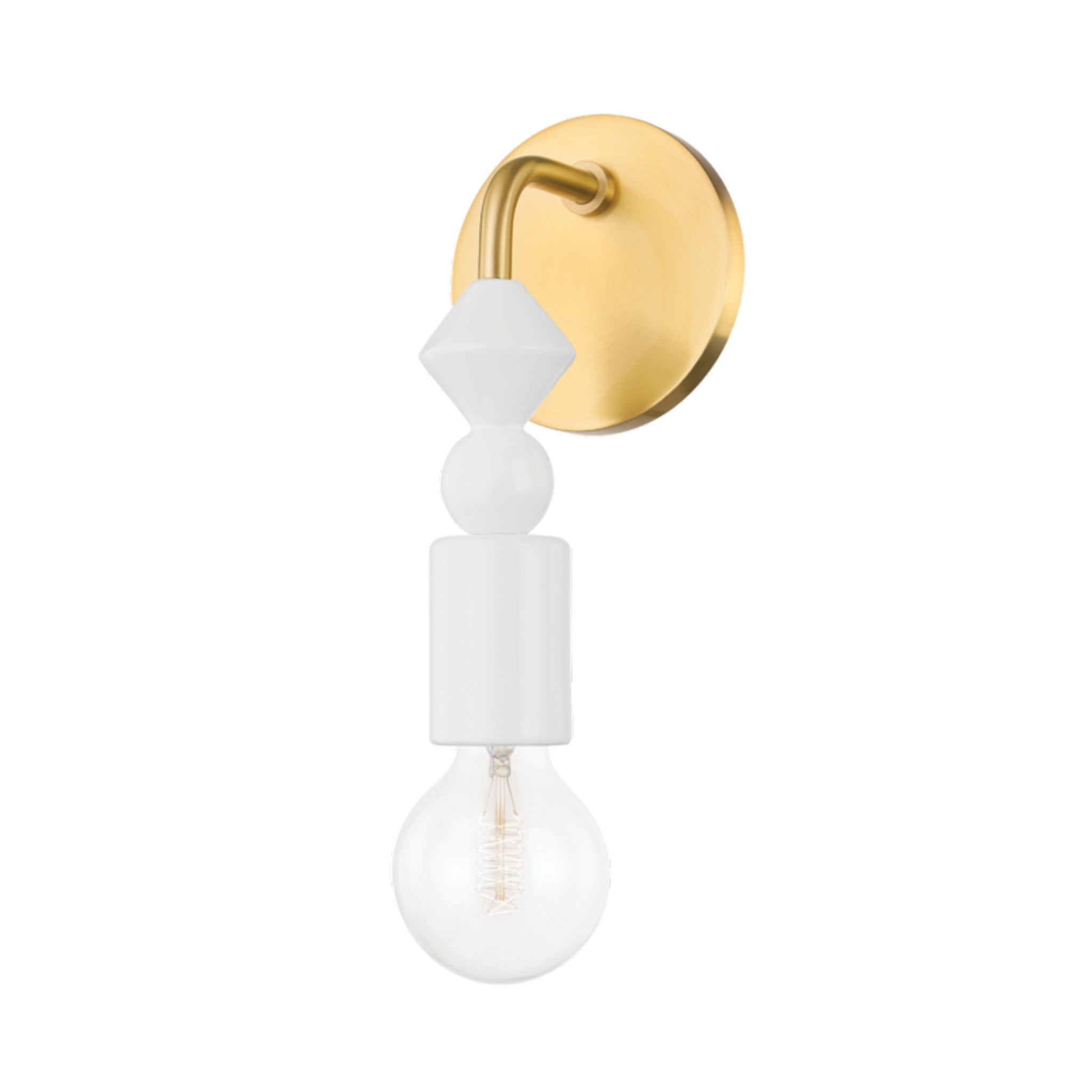 Flora 1-Light Wall Sconce in Aged Brass