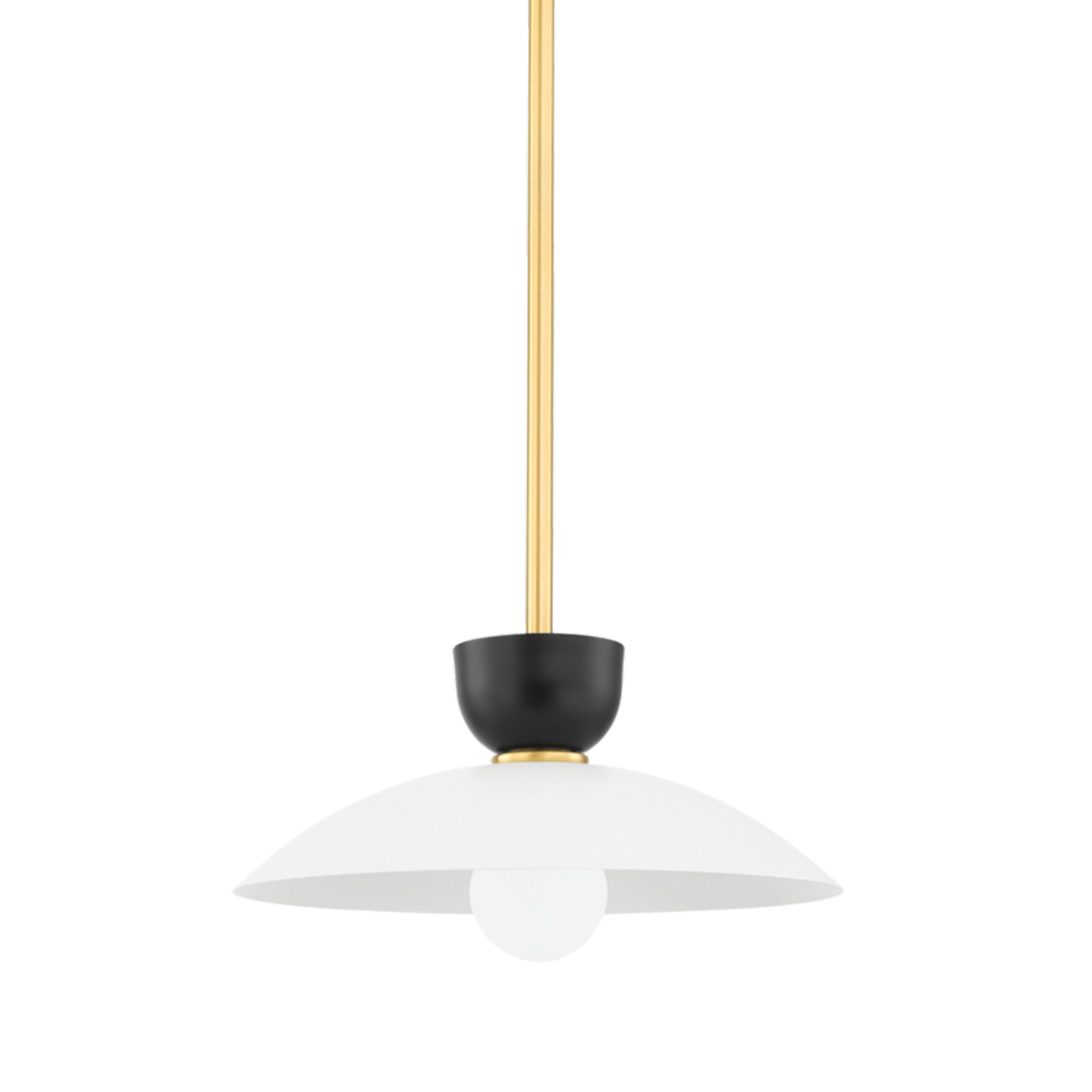 Whitley 1 Light Pendant in Aged Brass