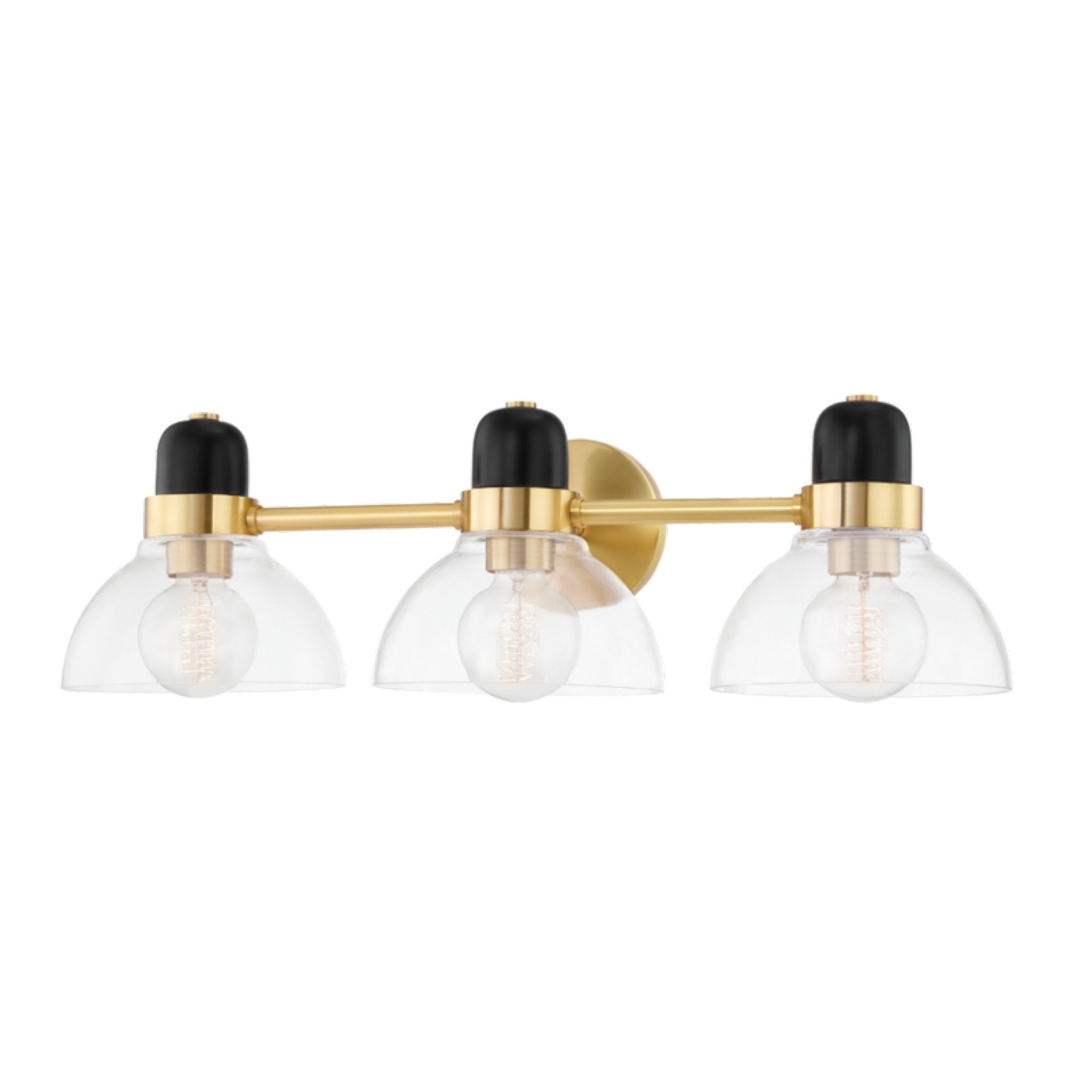 Camile 3-Light Bath and Vanity in Aged Brass 25W x 7H
