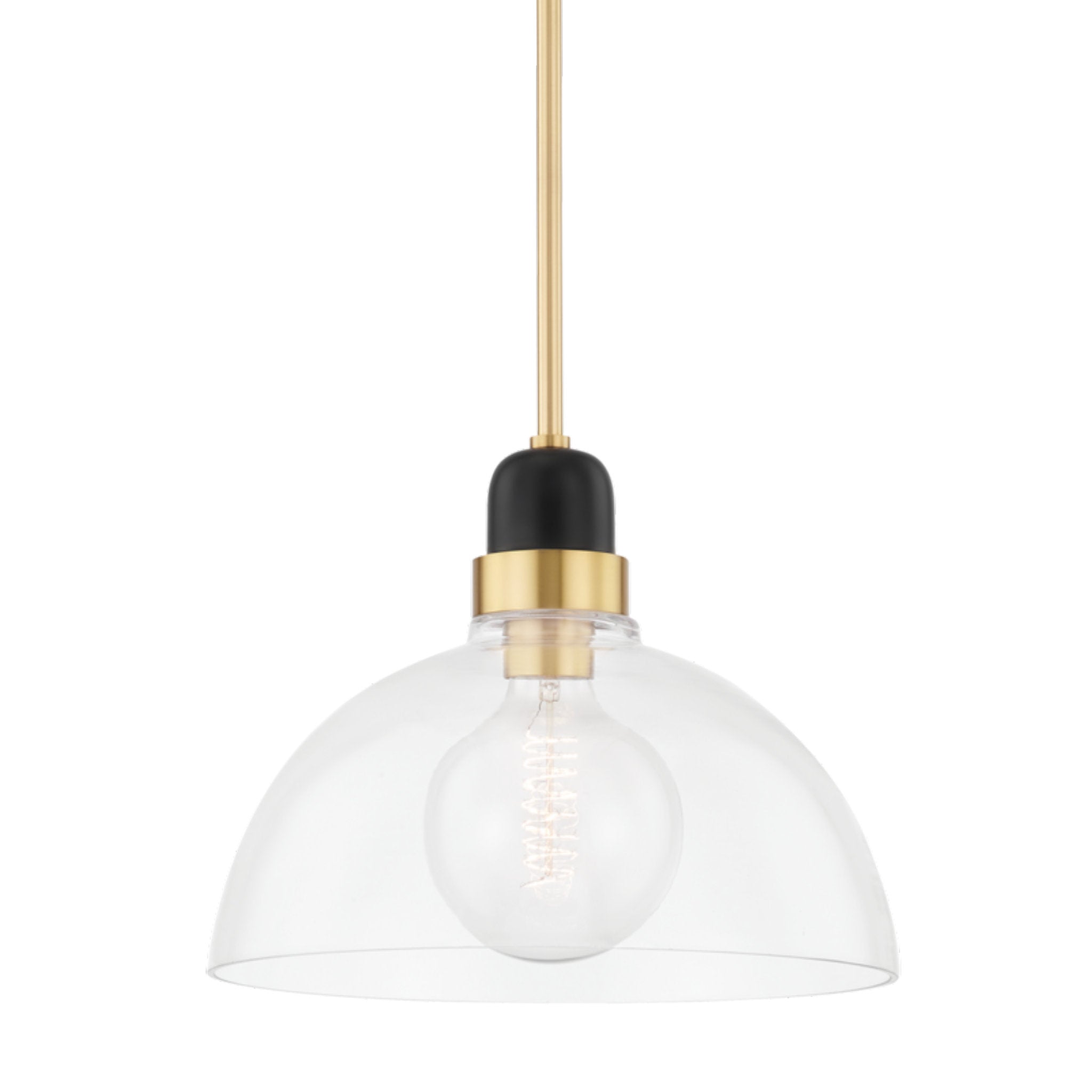 Camile 1 Light Pendant in Aged Brass