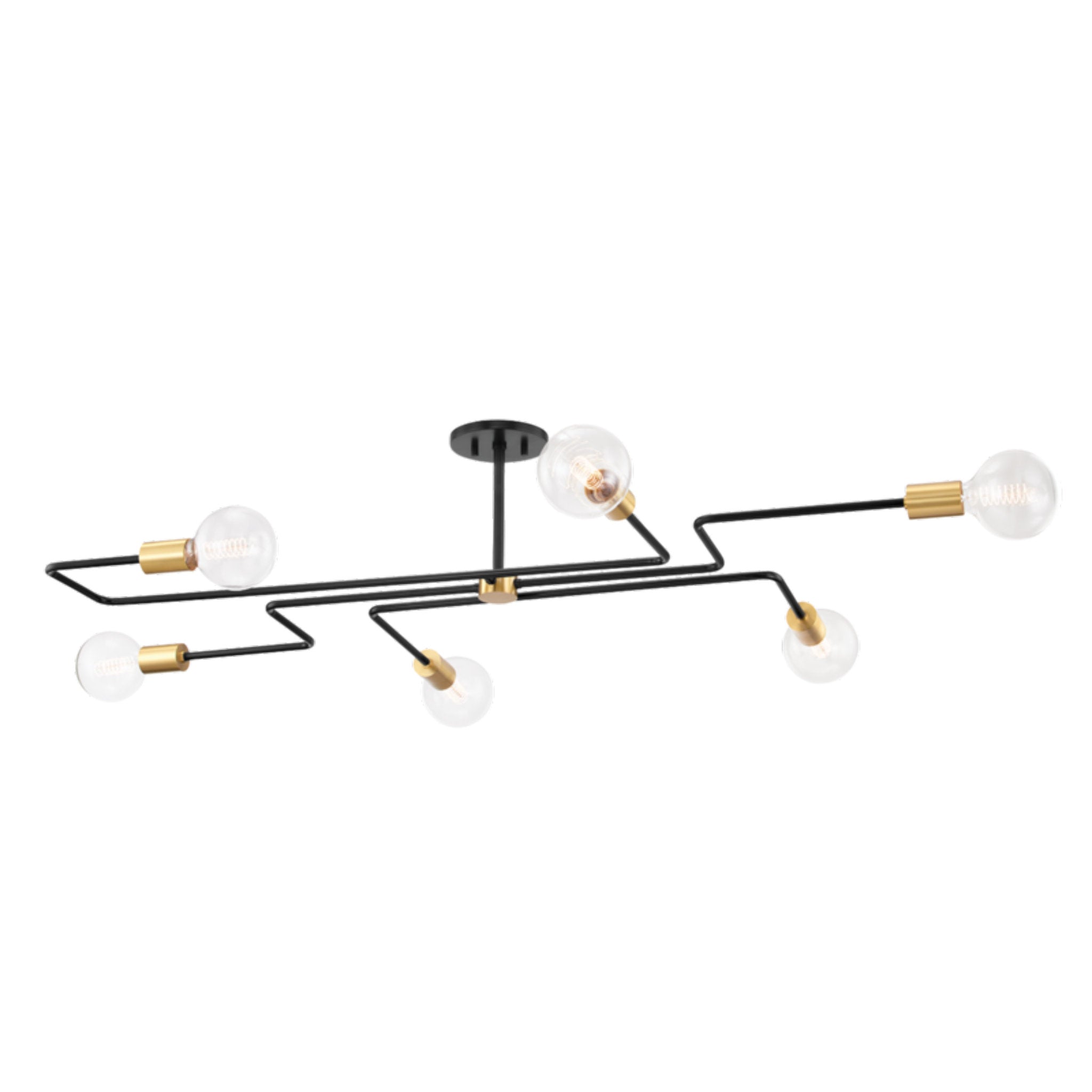 Jena 6-Light Semi Flush in Aged Brass 67.75L x 41W x 10.25H
