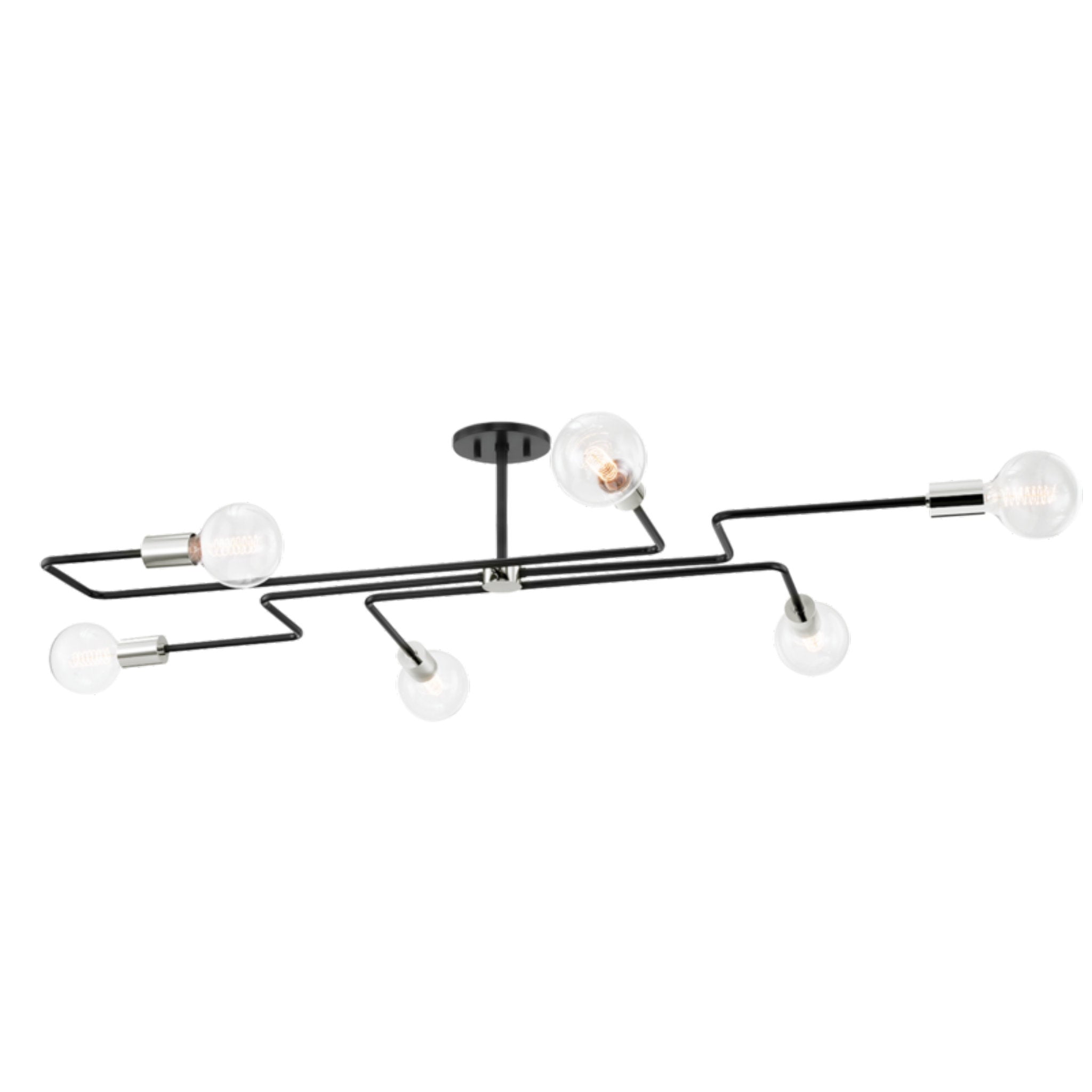 Jena 6-Light Semi Flush in Polished Nickel 67.75L x 41W x 10.25H