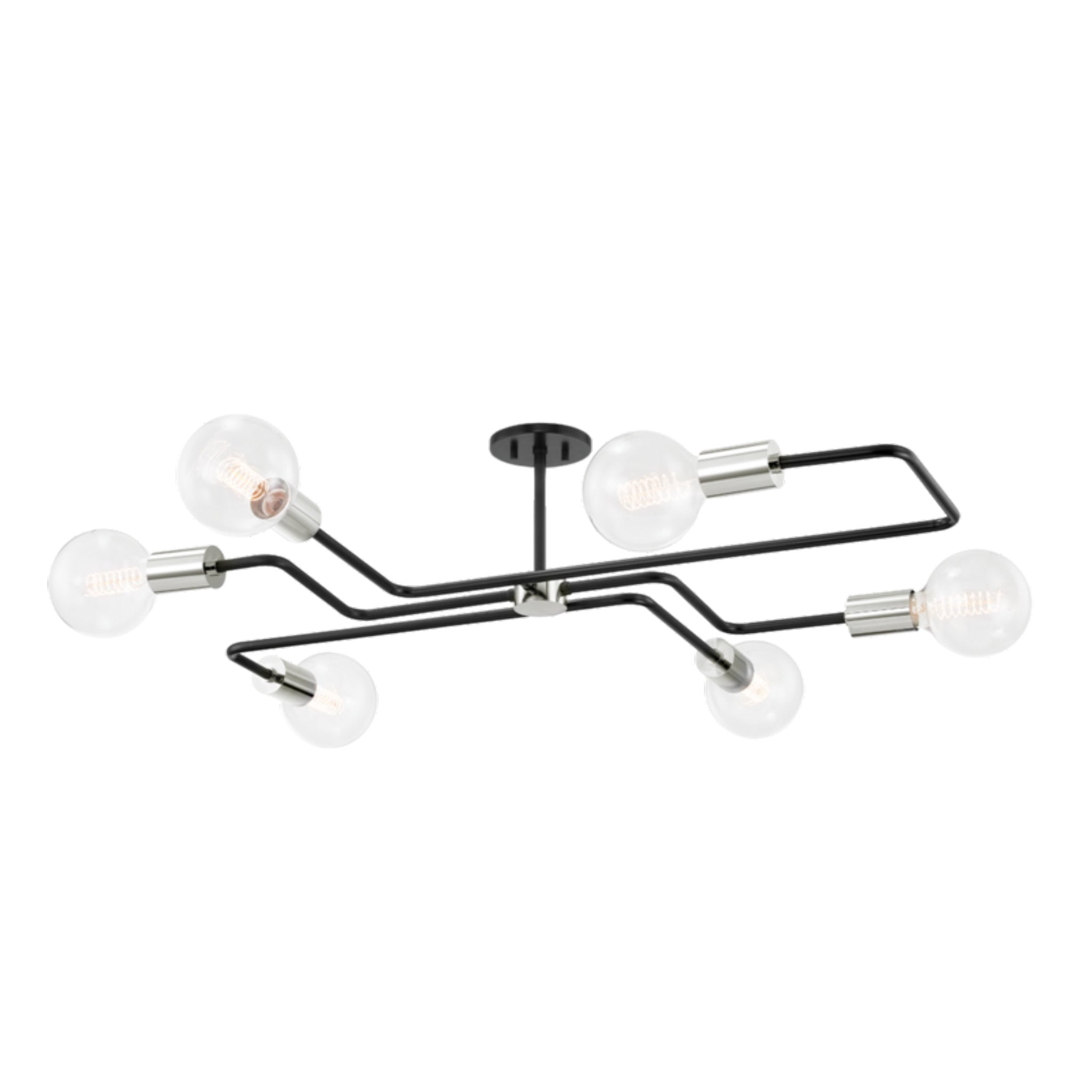 Jena 6-Light Semi Flush in Polished Nickel 40L x 40W x 10.25H