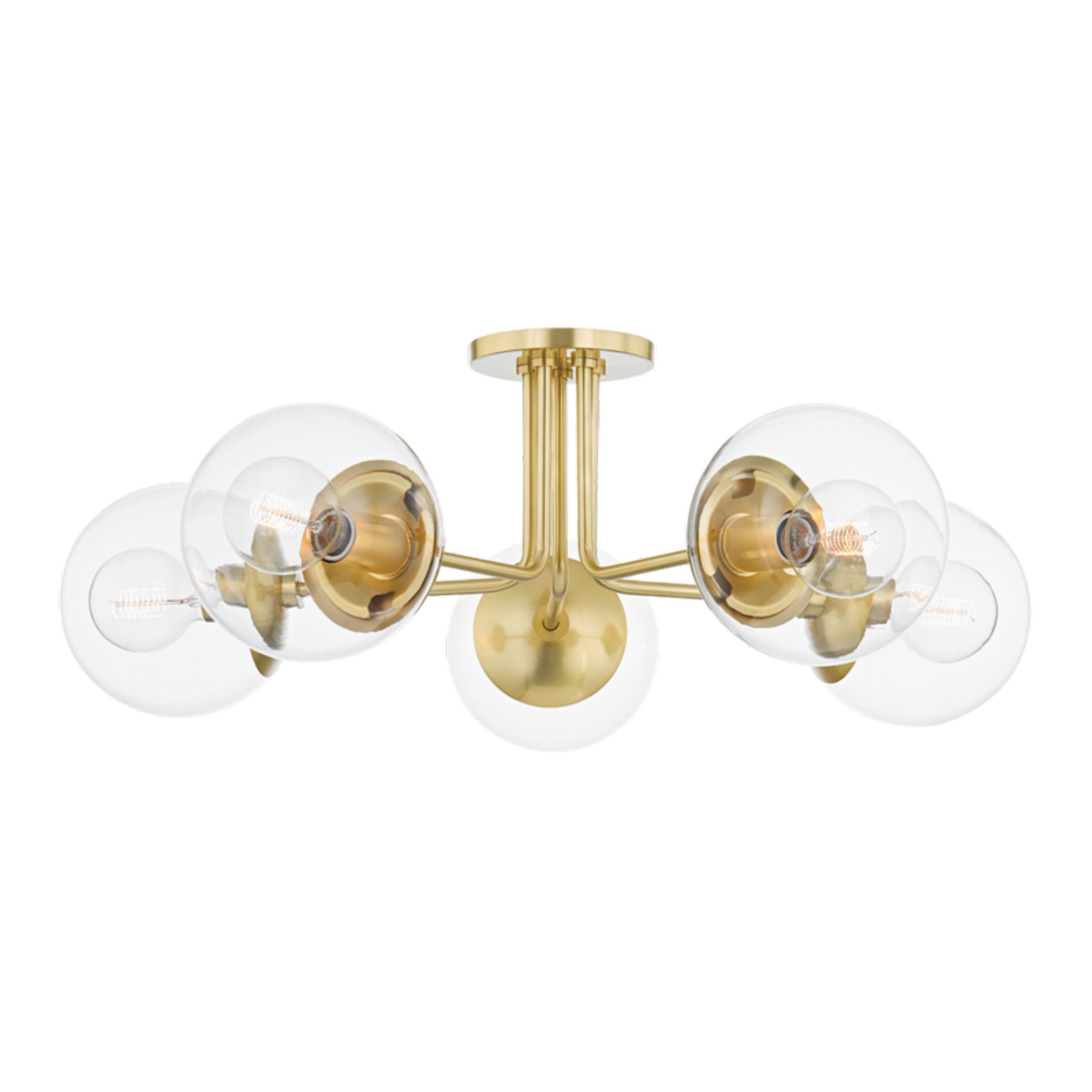 Meadow 5-Light Semi Flush in  Aged Brass 4.75L x 30W x 10.5H