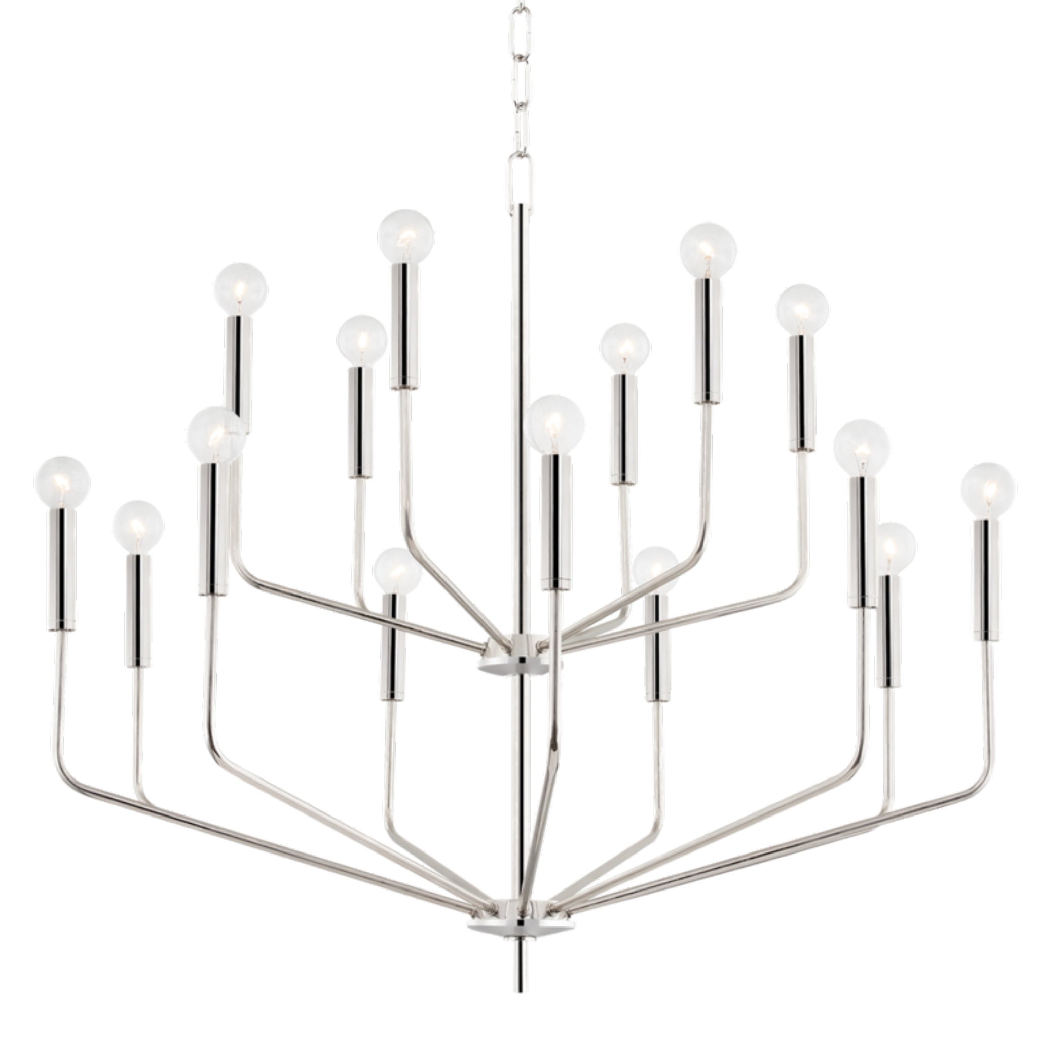 Bailey 15-Light Chandelier in  Polished Nickel 10L x 36W x 31H
