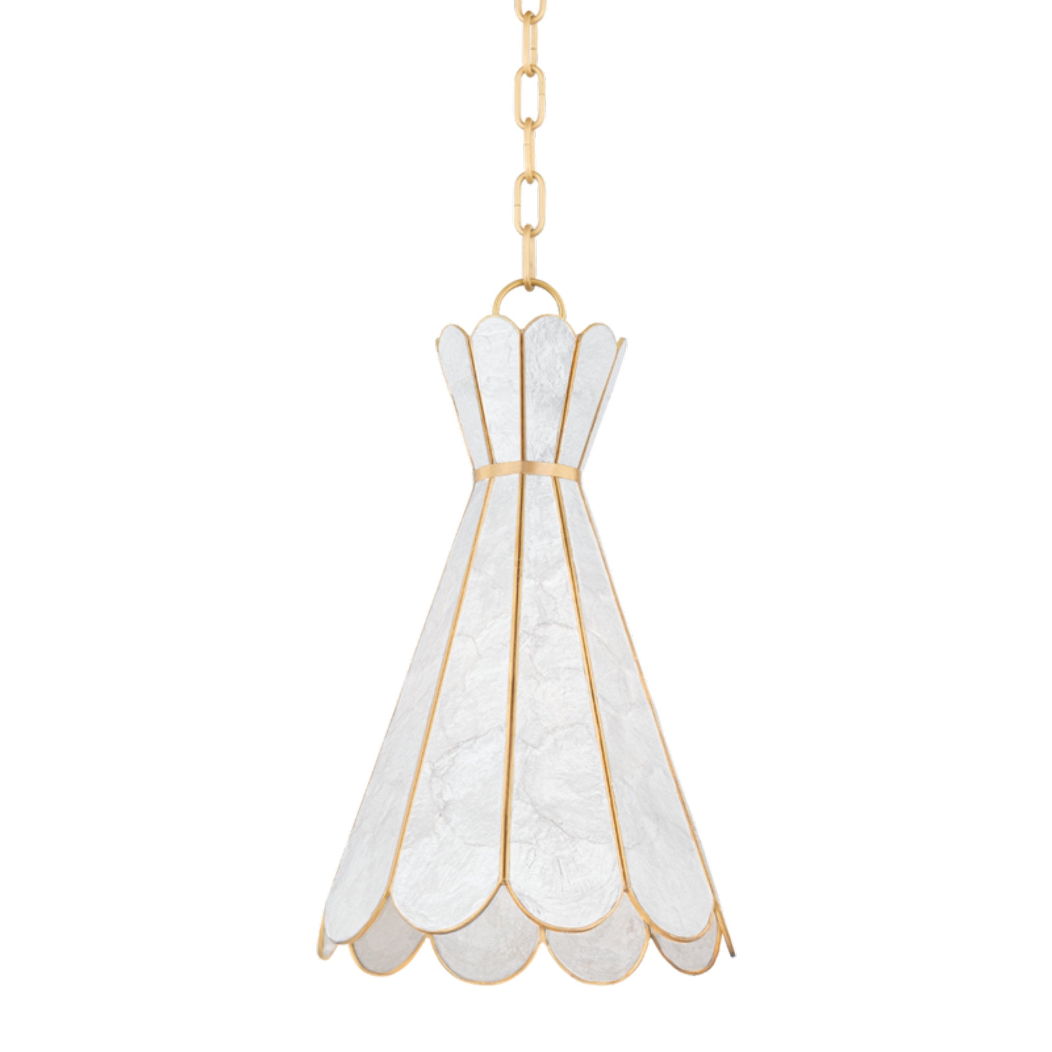 Lyra 1-Light Pendant in Aged Brass 10.5W x 18.25H