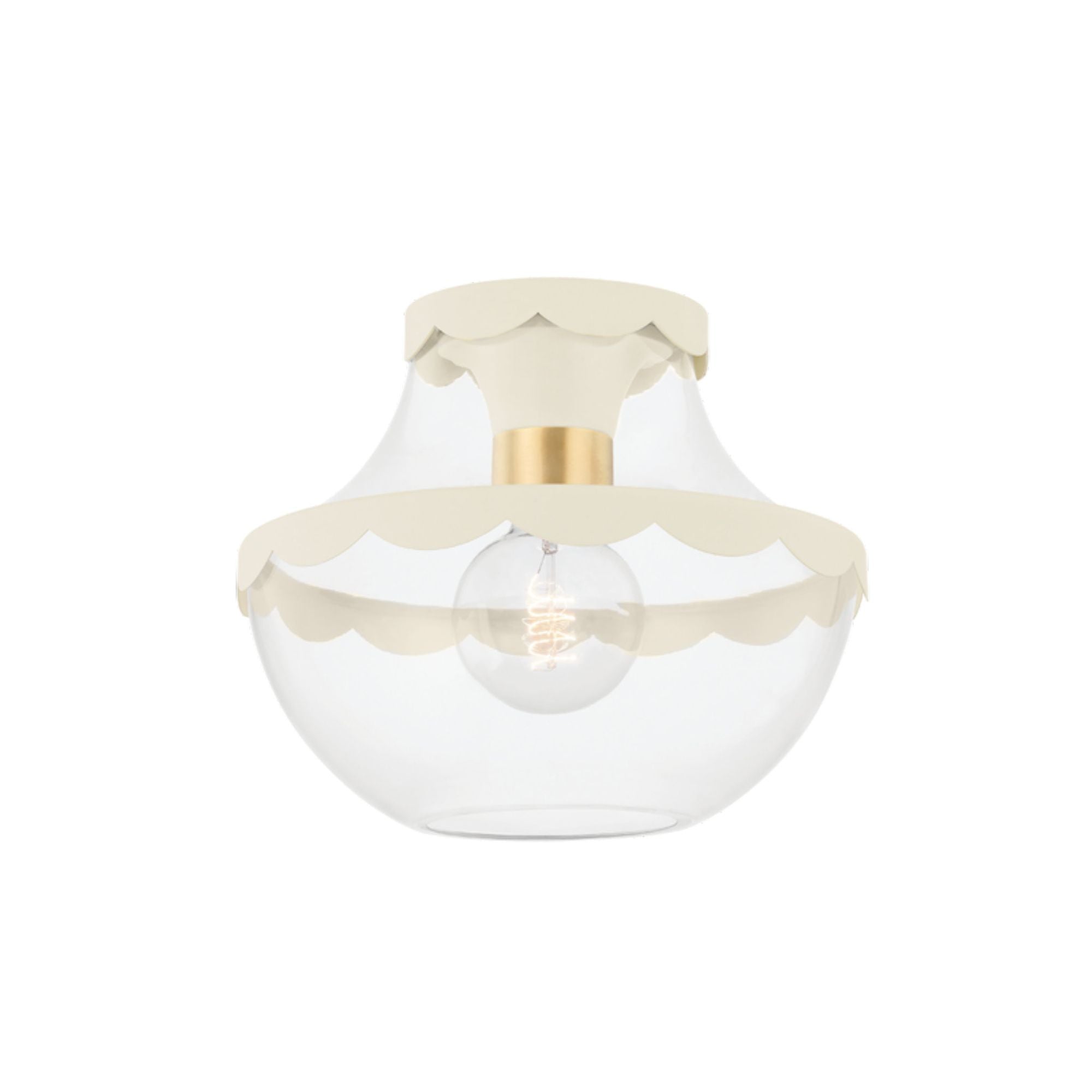 Alaina 1-Light Semi Flush in Aged Brass 10.5W x 8.75H