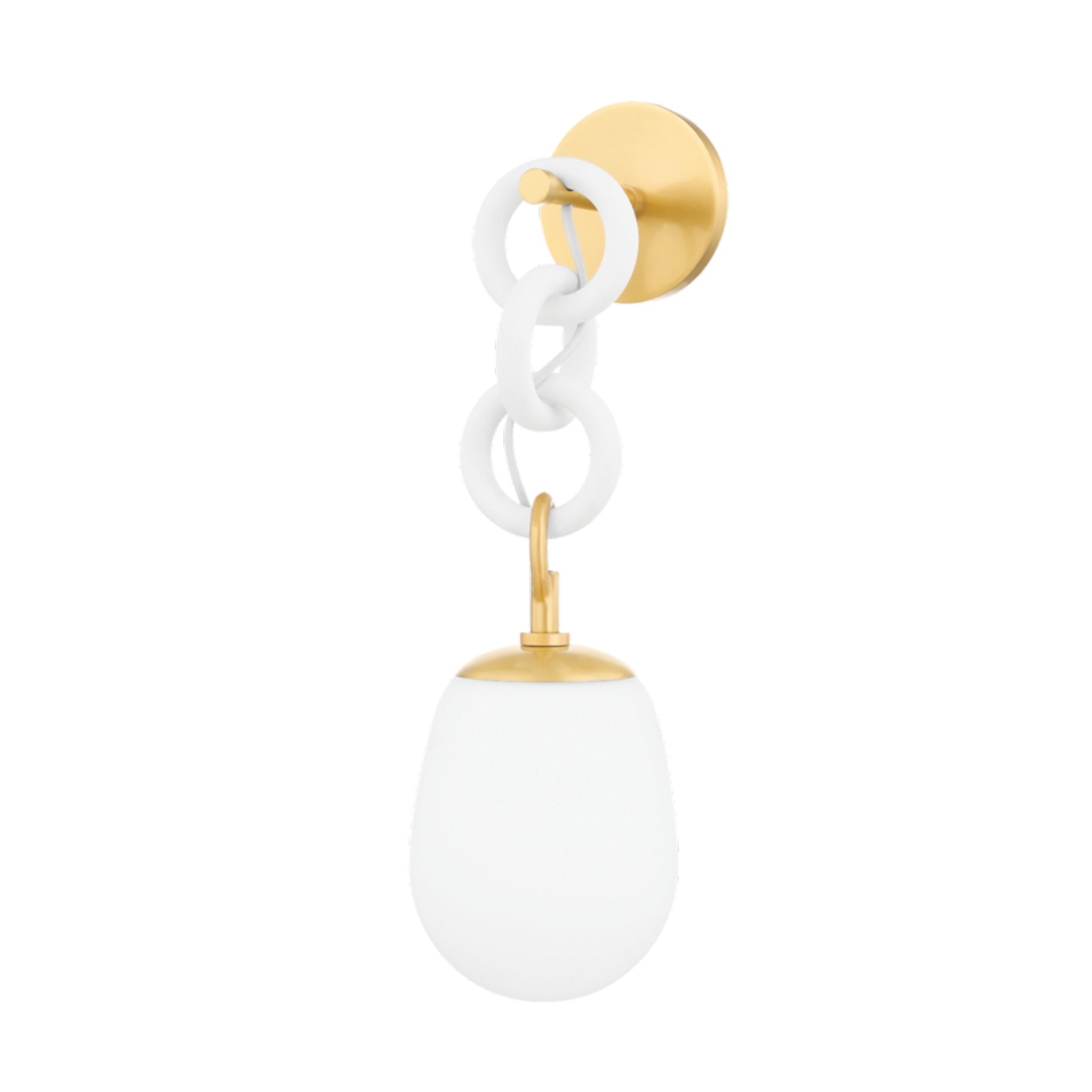 Marina 1-Light Wall Sconce in  Aged Brass/Textured White by  ENY LEE PARKER 19.75L x 6W x 20.5H