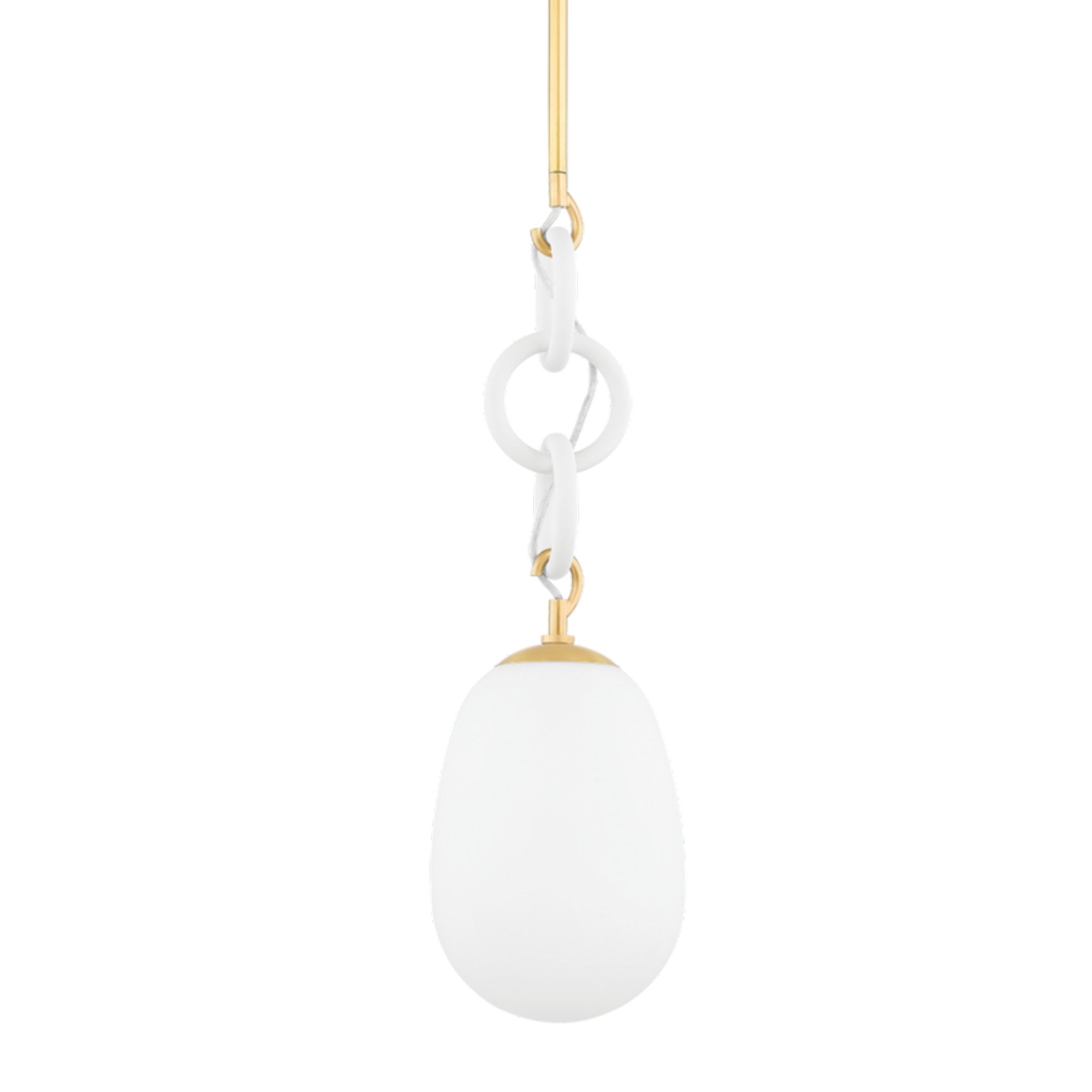 Marina 1-Light Pendant in Aged Brass/Textured White by Eny Lee Parker