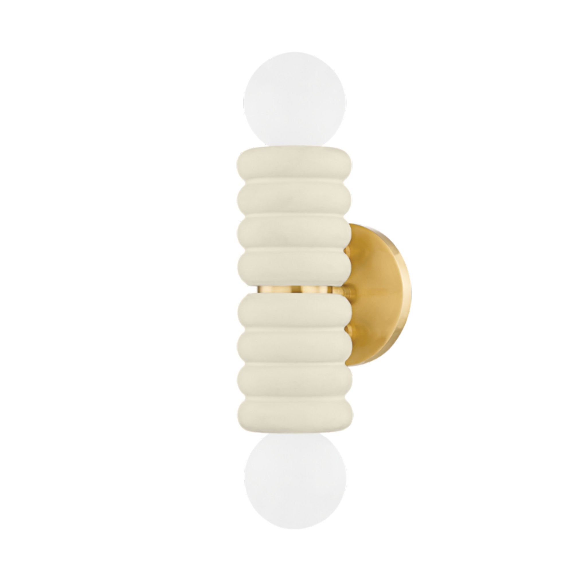 Bibi 2-Light Wall Sconce in  Aged Brass/Ceramic Antique Ivory by  ENY LEE PARKER 14L x 4.75W x 13.25H