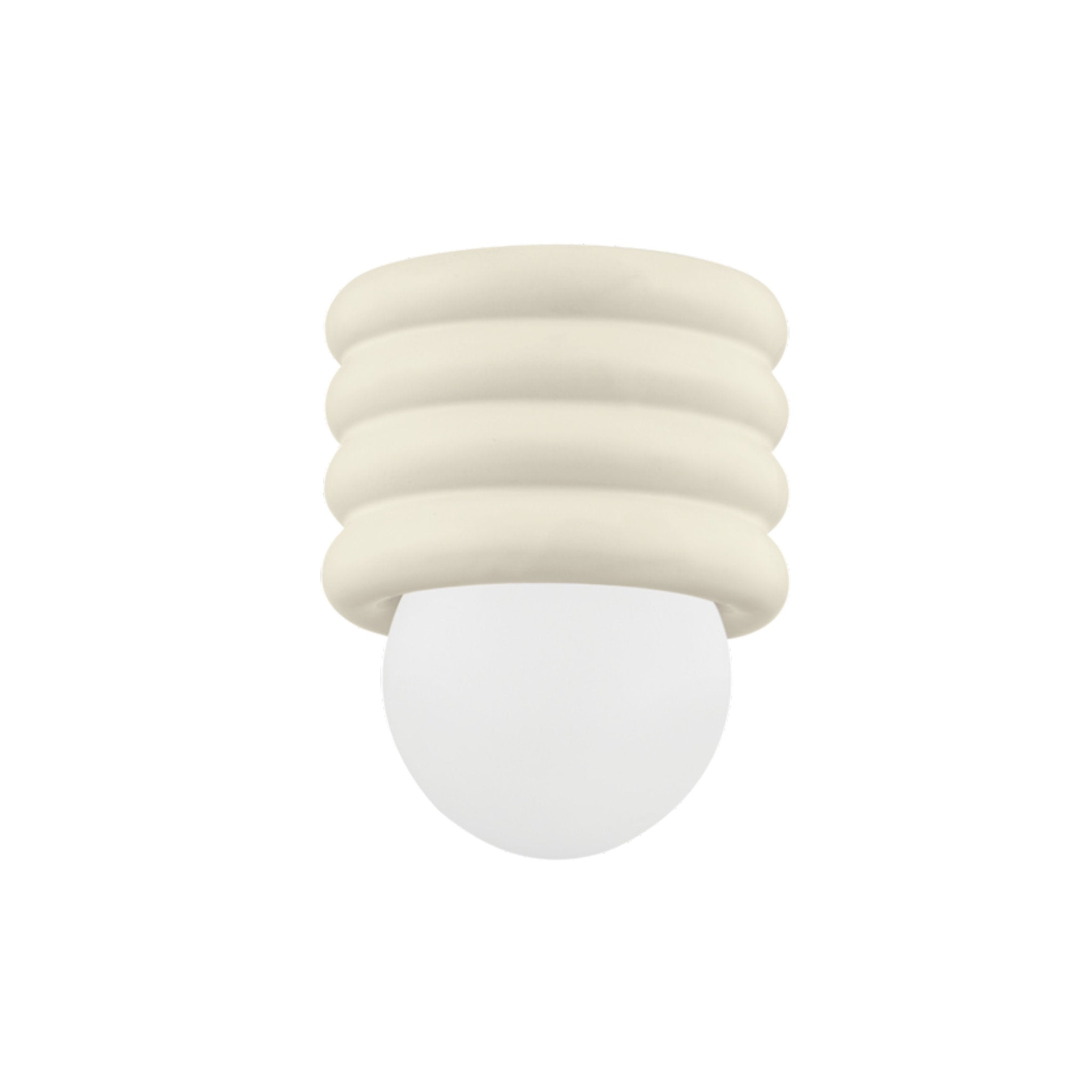 Bibi 1-Light Flush Mount in  Aged Brass/Ceramic Antique Ivory by  ENY LEE PARKER 4.75L x 6.75W x 8.5H