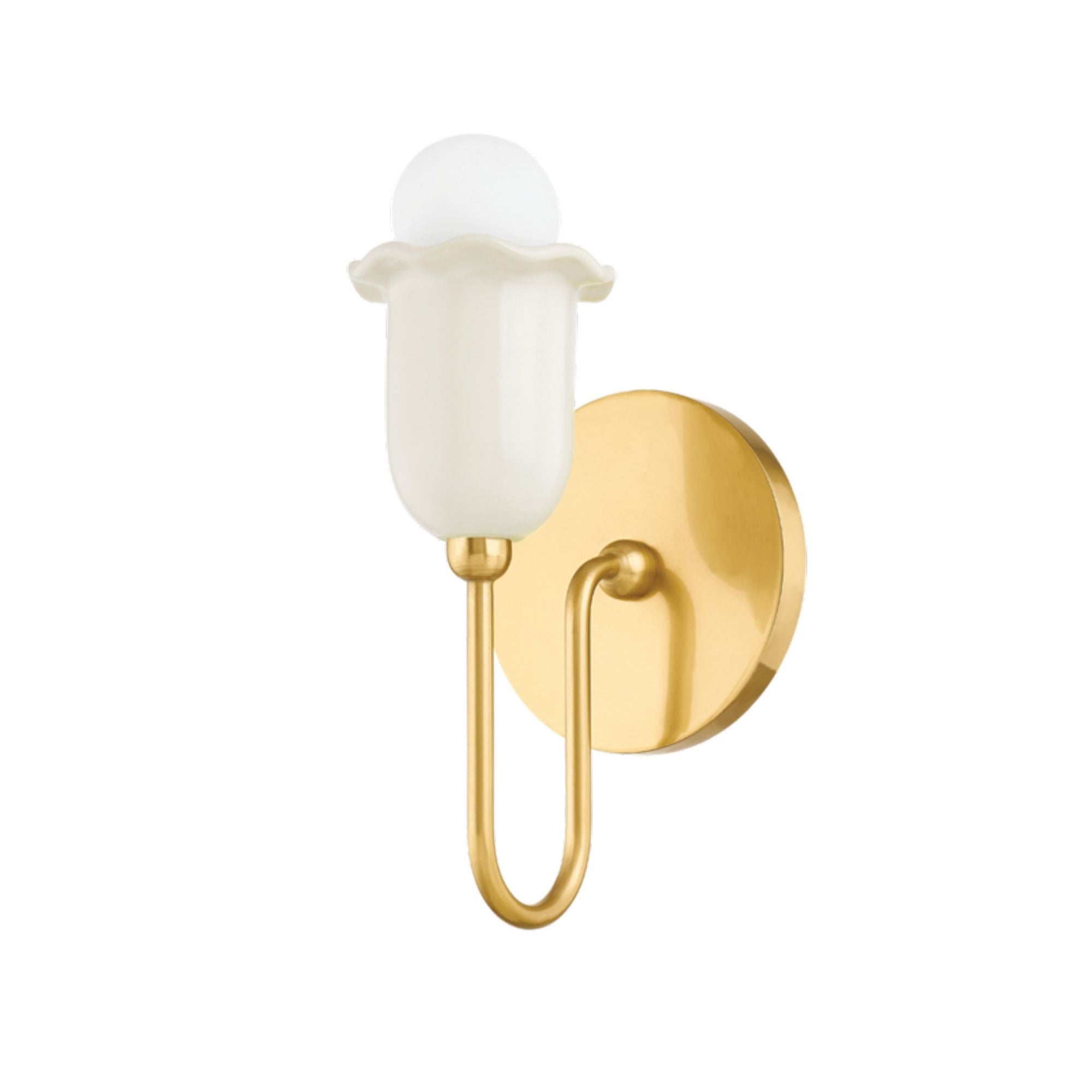 Delilah 1-Light Wall Sconce in Aged Brass 4.75W x 9.25H