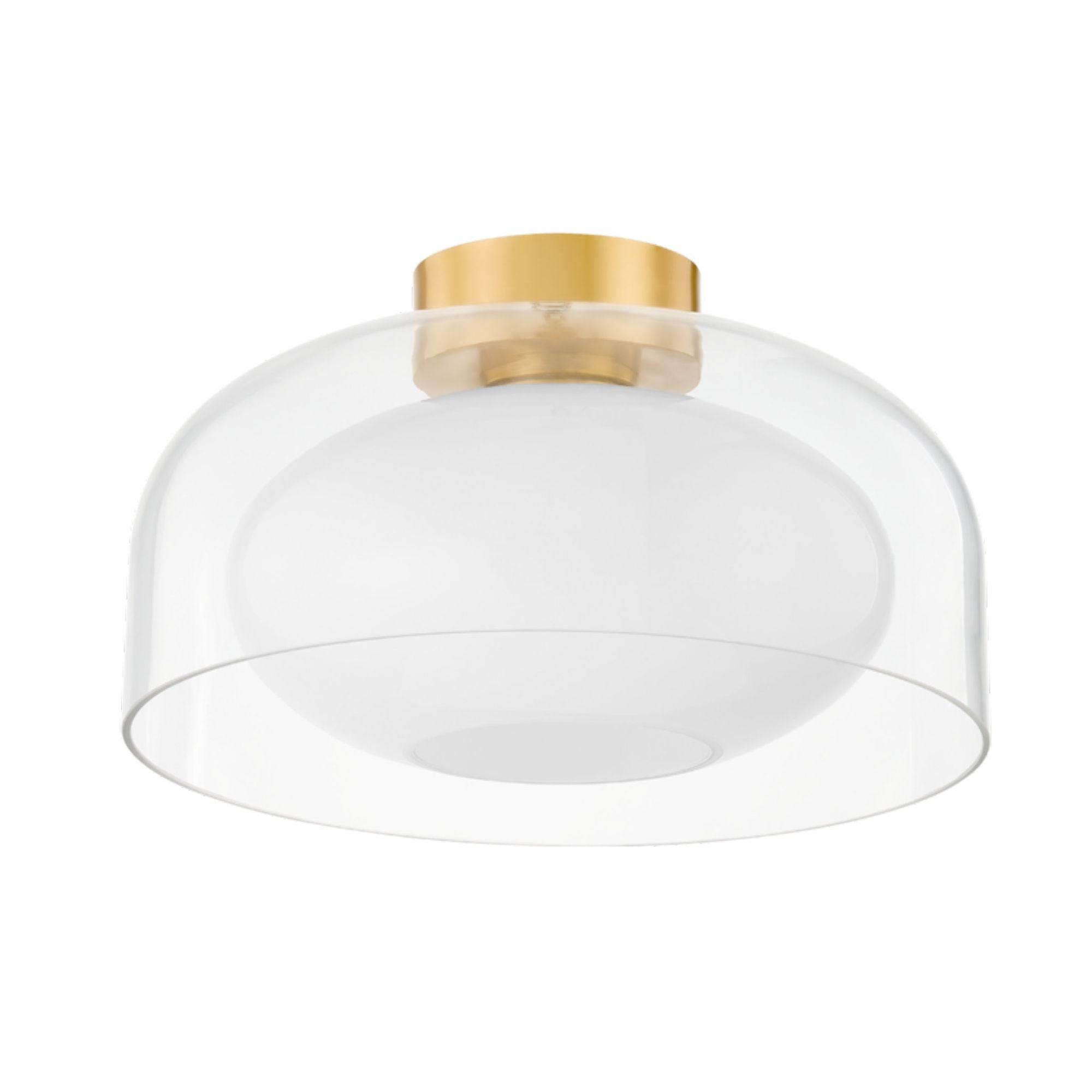 Giovanna 1-Light Flush Mount in  Aged Brass 12.25L x 14W x 8.25H