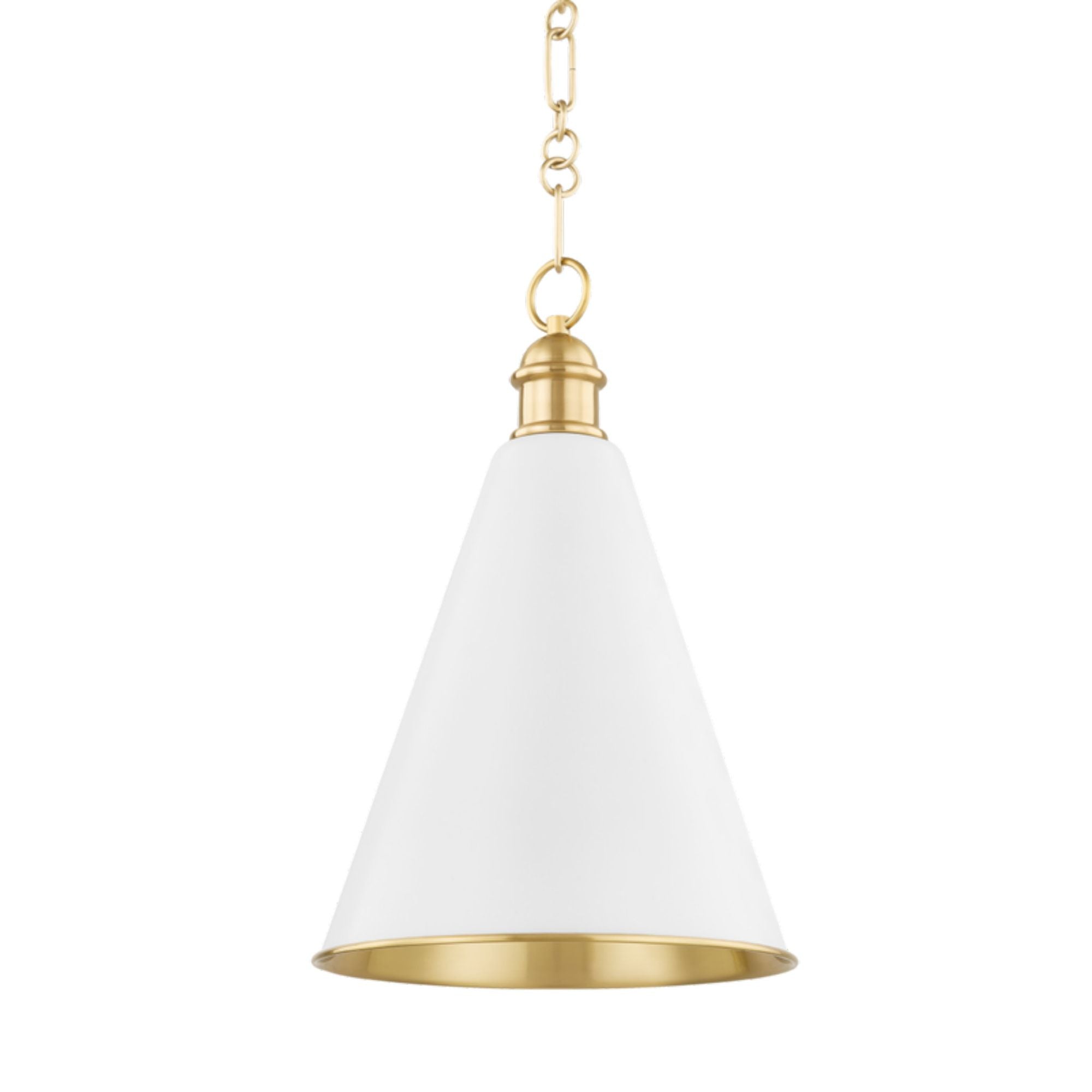 Fenimore 1-Light Pendant in Aged Brass by Ariel Okin 12.5W x 19.25H (Soft White)