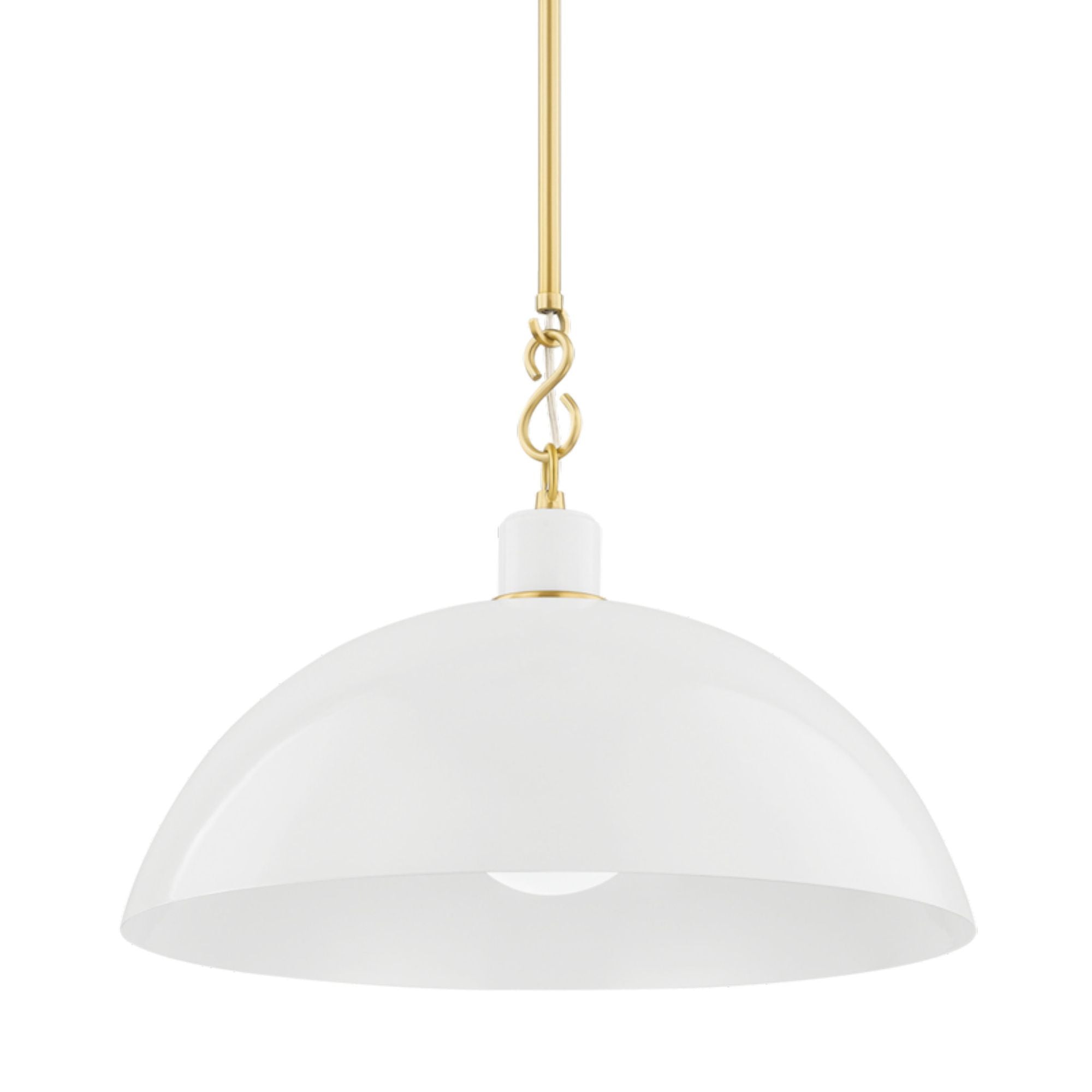 Camille 1-Light Pendant in Aged Brass by Zio & Sons