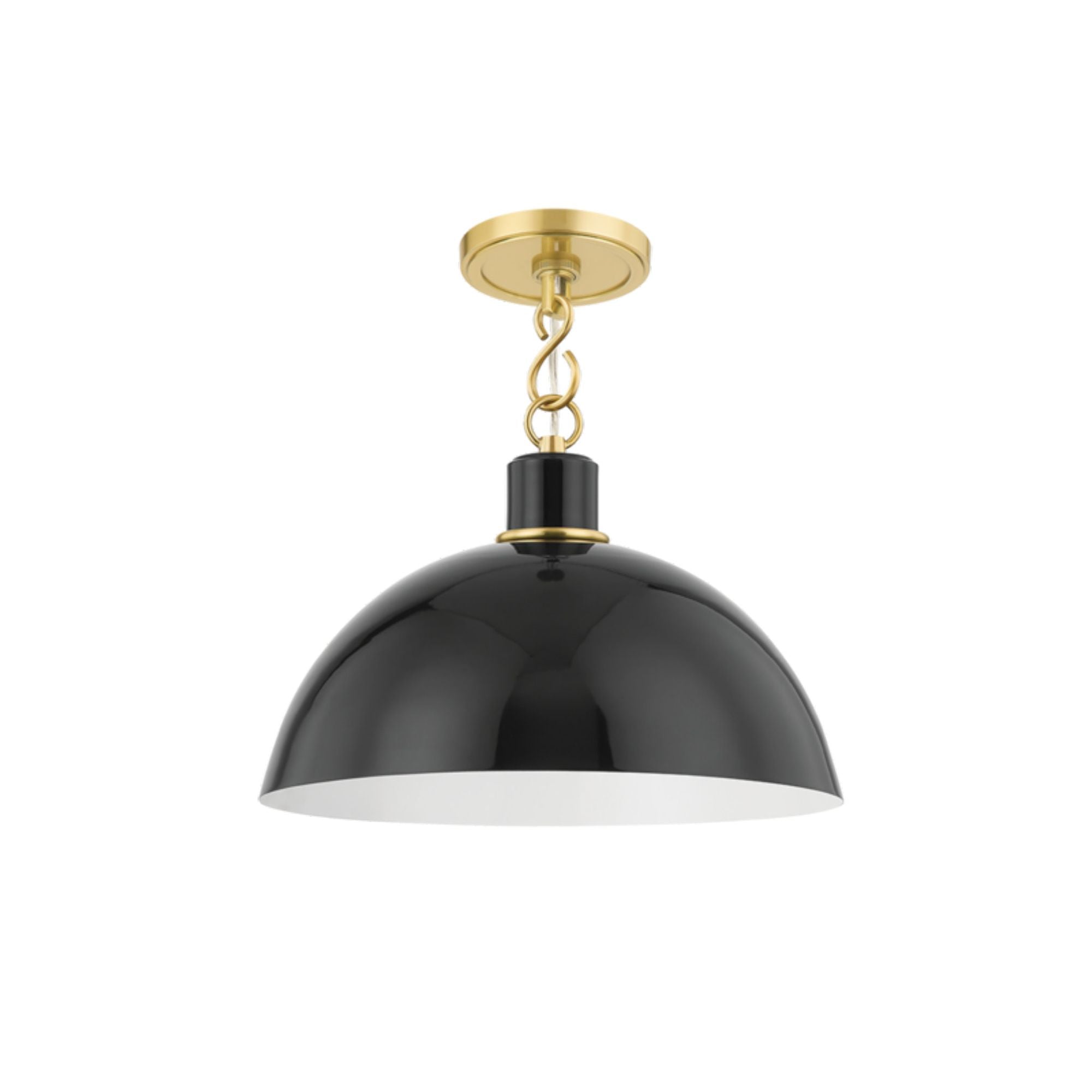 Camille 1-Light Pendant in Aged Brass by Zio & Sons