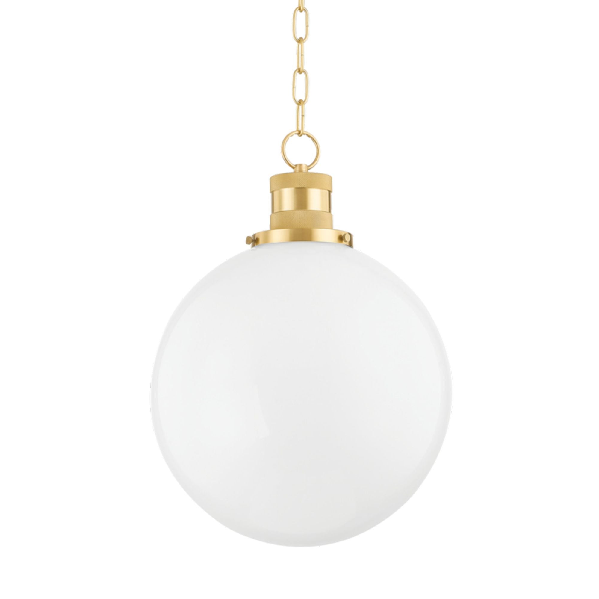Beverly 1-Light Pendant in Aged Brass by Zio & Sons 14W x 19.5H