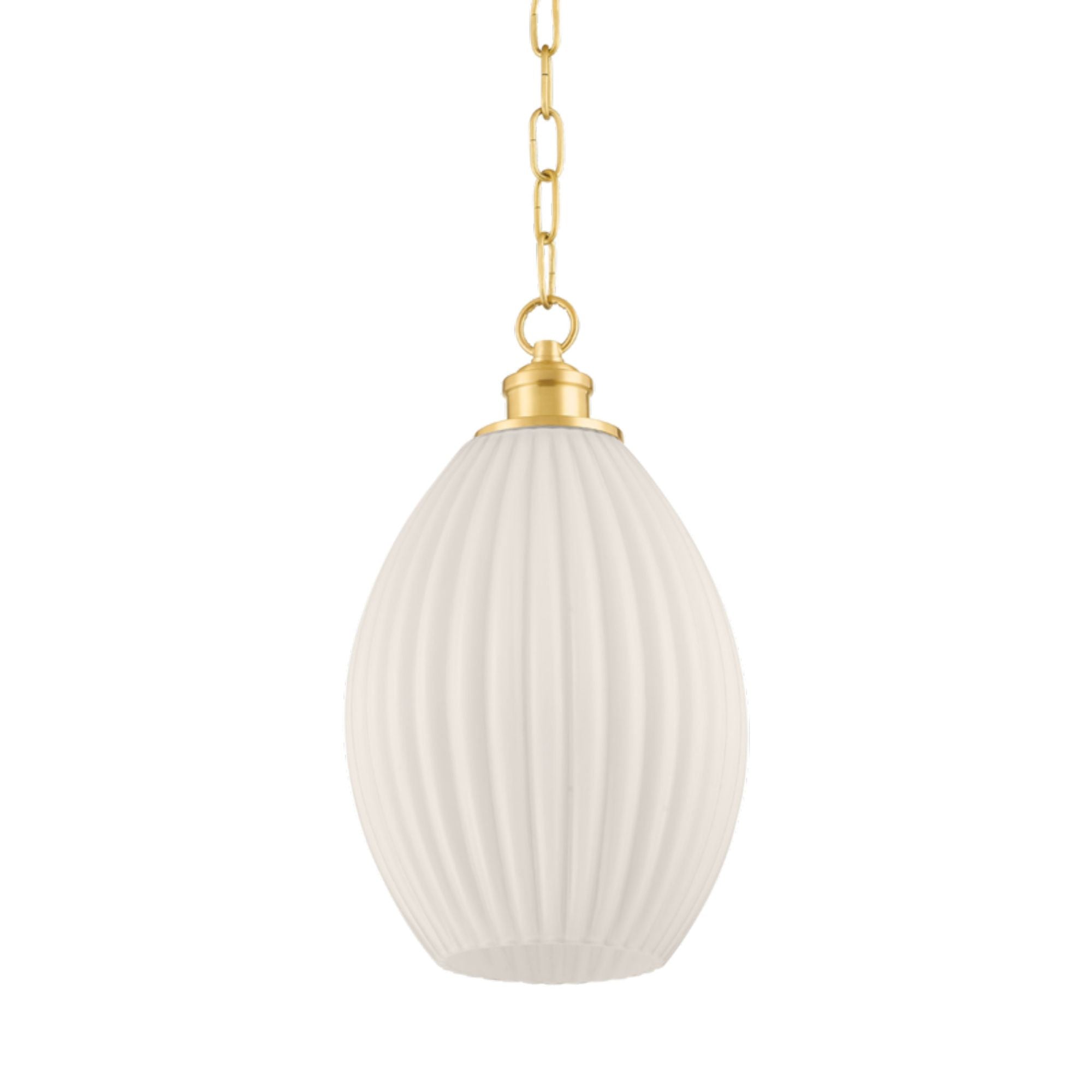 Hillary 1-Light Pendant in Aged Brass by Zio & Sons