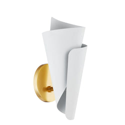 Davina 1 Light Wall Sconce in Aged Brass/Textured White Combo
