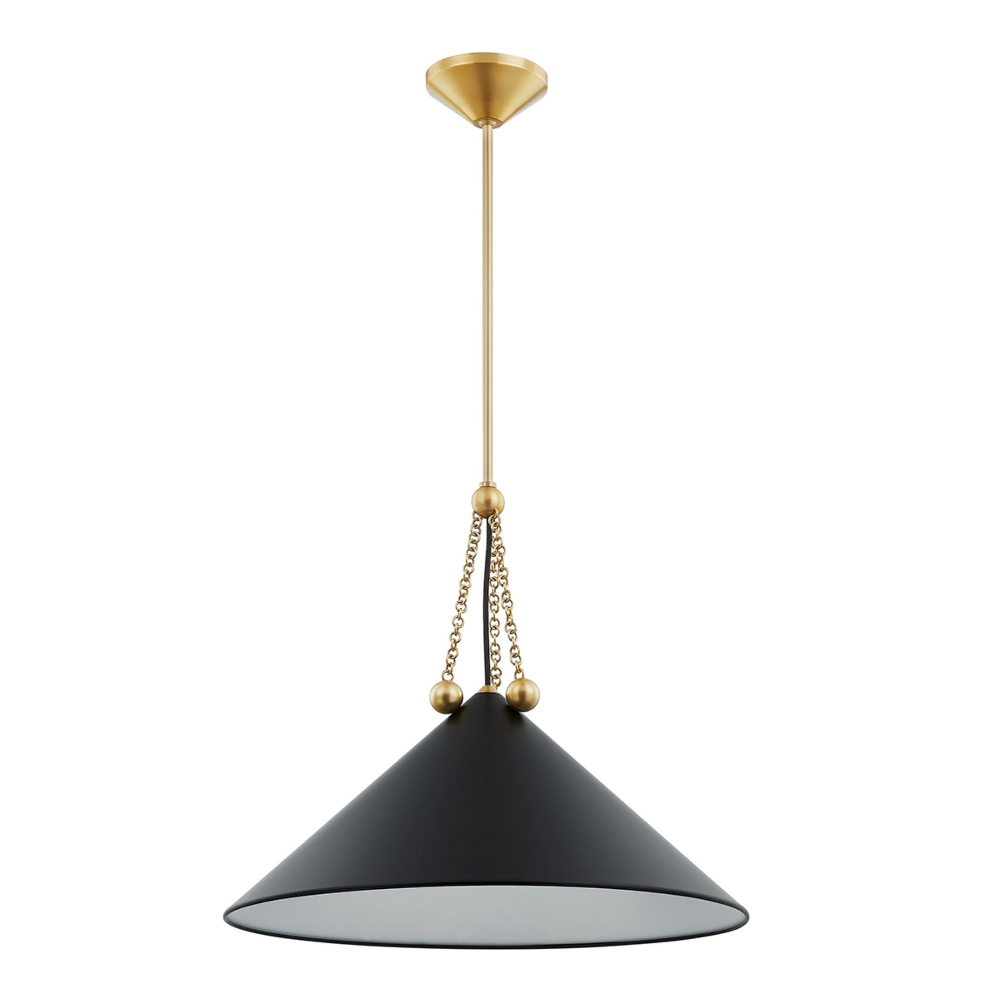 KALEA 1-Light Pendant in  Aged Brass/Soft Black 24L x 23.5W x 20.25H