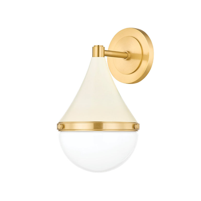 Ciara 1 Light Wall Sconce in Aged Brass/Soft Cream
