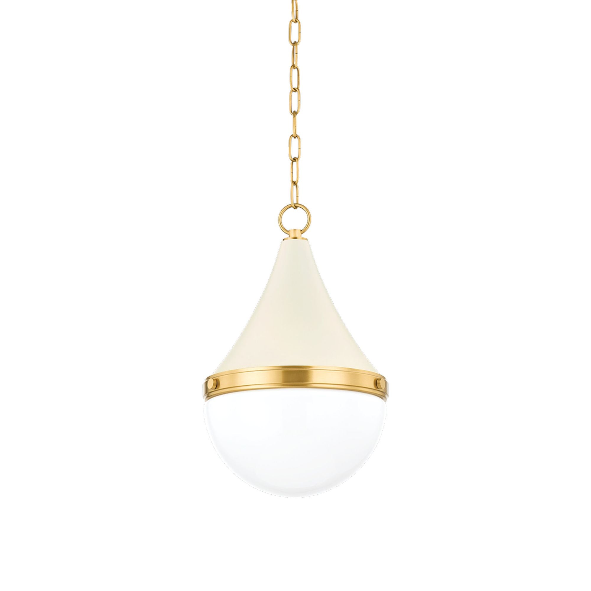 CIARA 1-Light Pendant in  Aged Brass/Soft Cream 67.75L x 11.75W x 18H