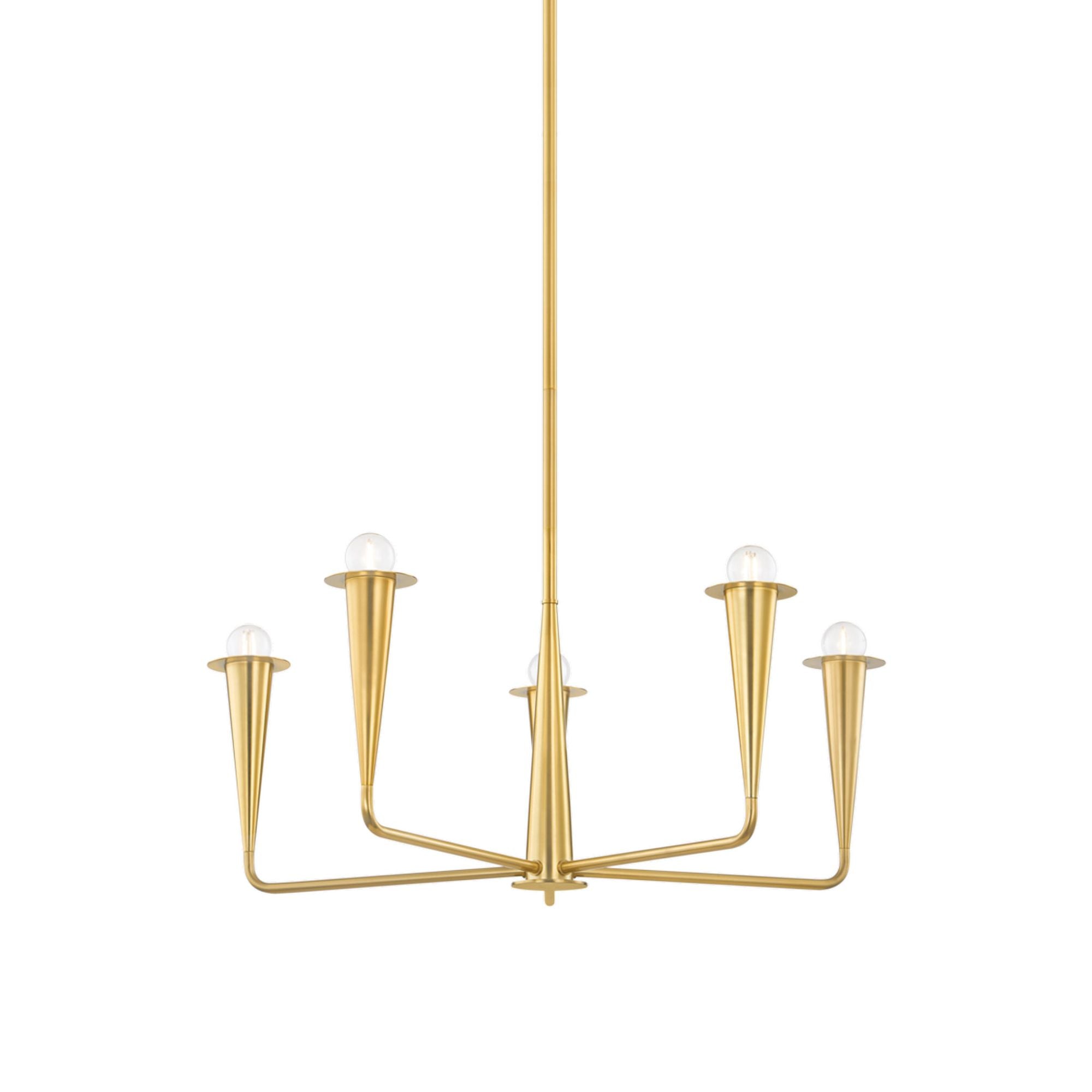 Danna 5-Light Chandelier in Aged Brass by The Lifestyled Co