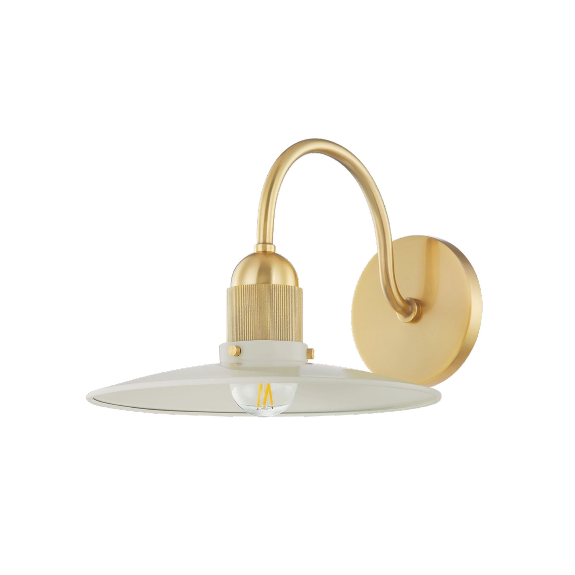 LEANNA 1-Light Wall Sconce in  Aged Brass/Soft Cream 7L x 10W x 8.75H