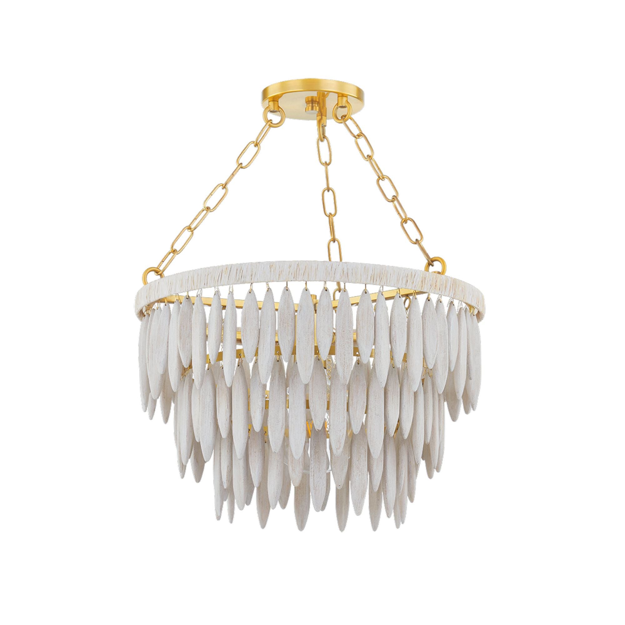 TIFFANY 1-Light Pendant in  Aged Brass/Textured Cream 38L x 18.25W x 12.75H