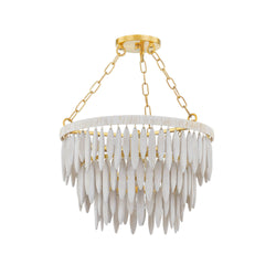 Tiffany 1 Light Pendant in Aged Brass/Textured Cream Combo