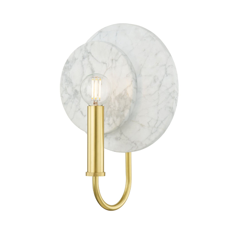 Tula 1 Light Wall Sconce in Aged Brass