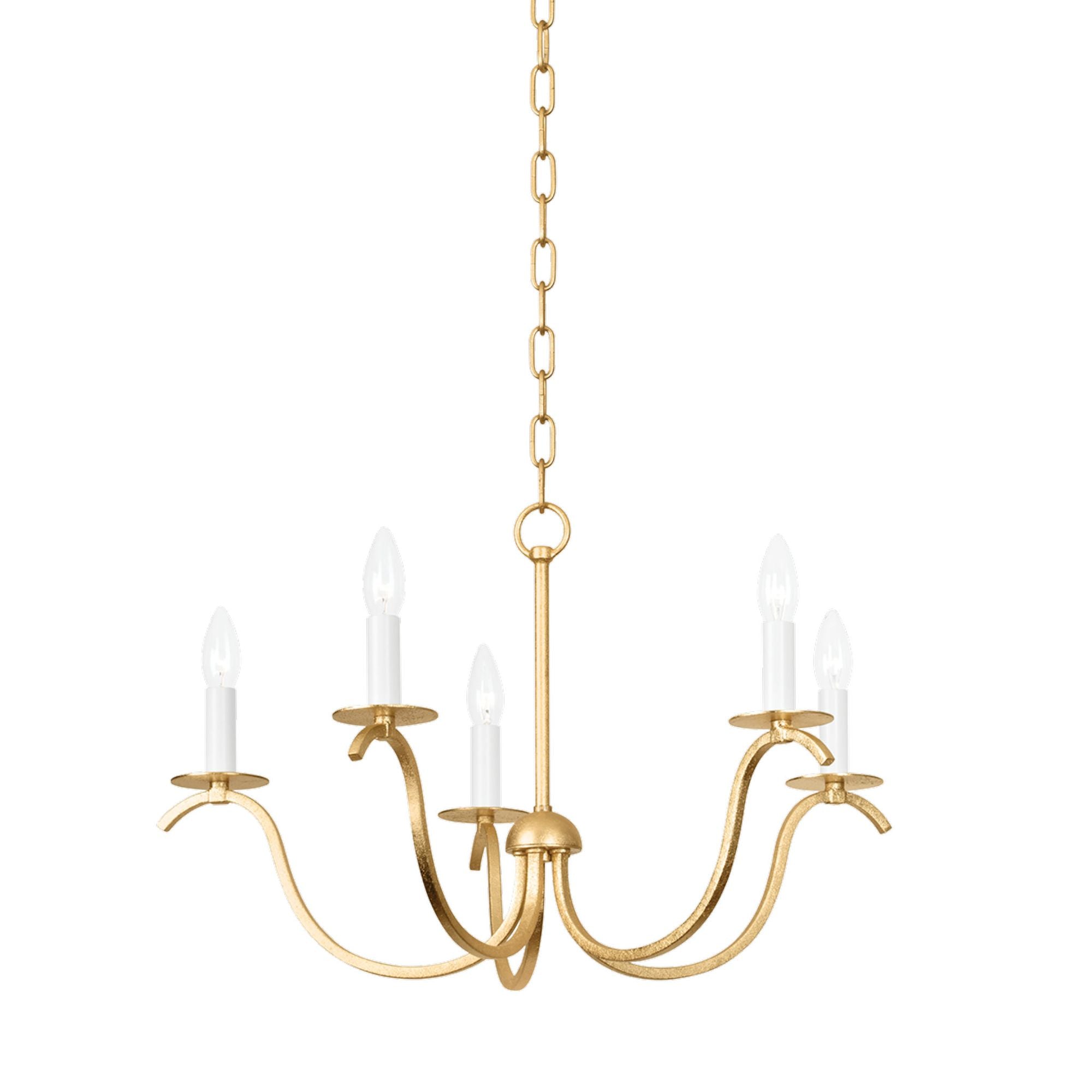 JACLIN 5-Light Chandelier in  Gold Leaf 12.5L x 25.75W x 15H