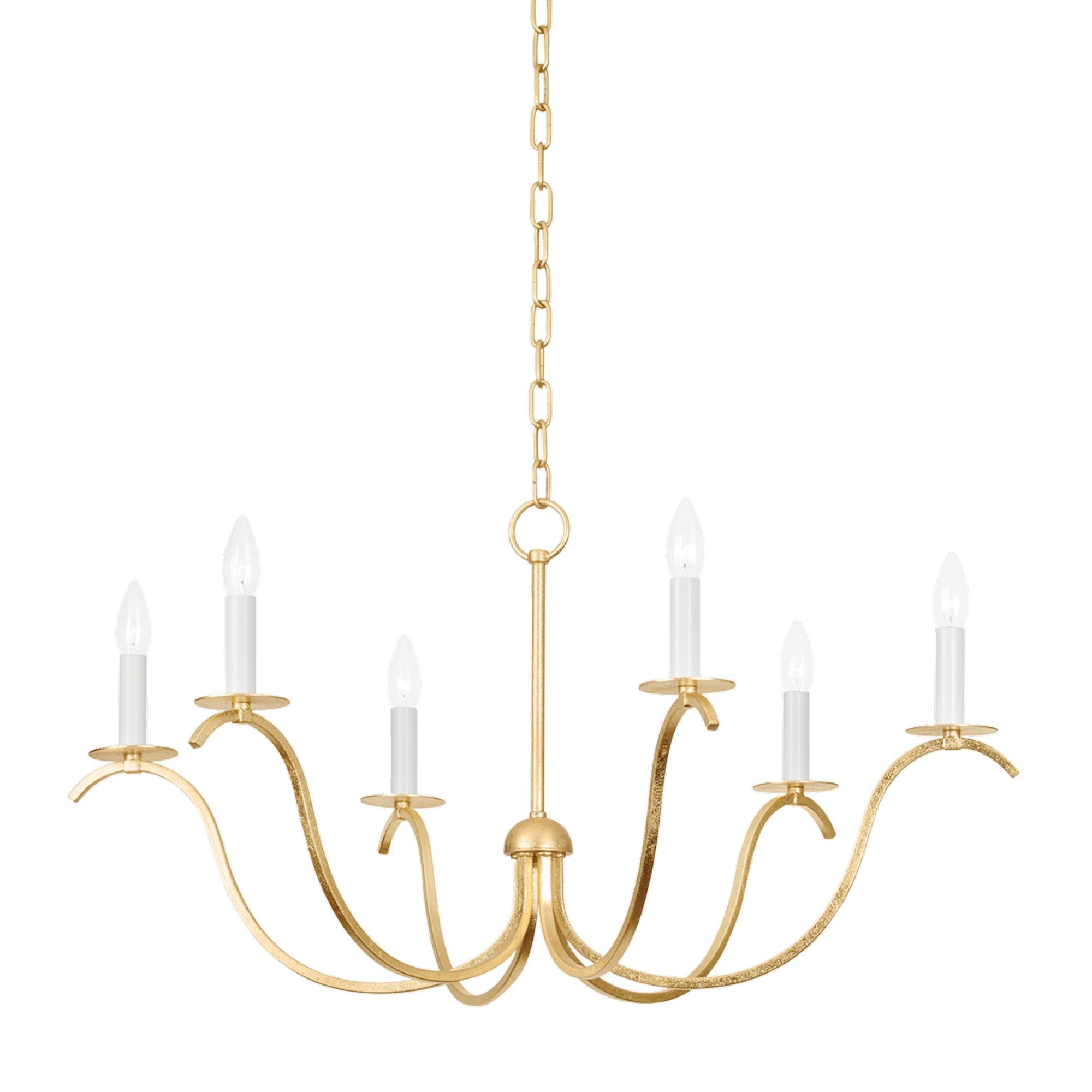 JACLIN 6-Light Chandelier in  Gold Leaf 28L x 34.5W x 18H