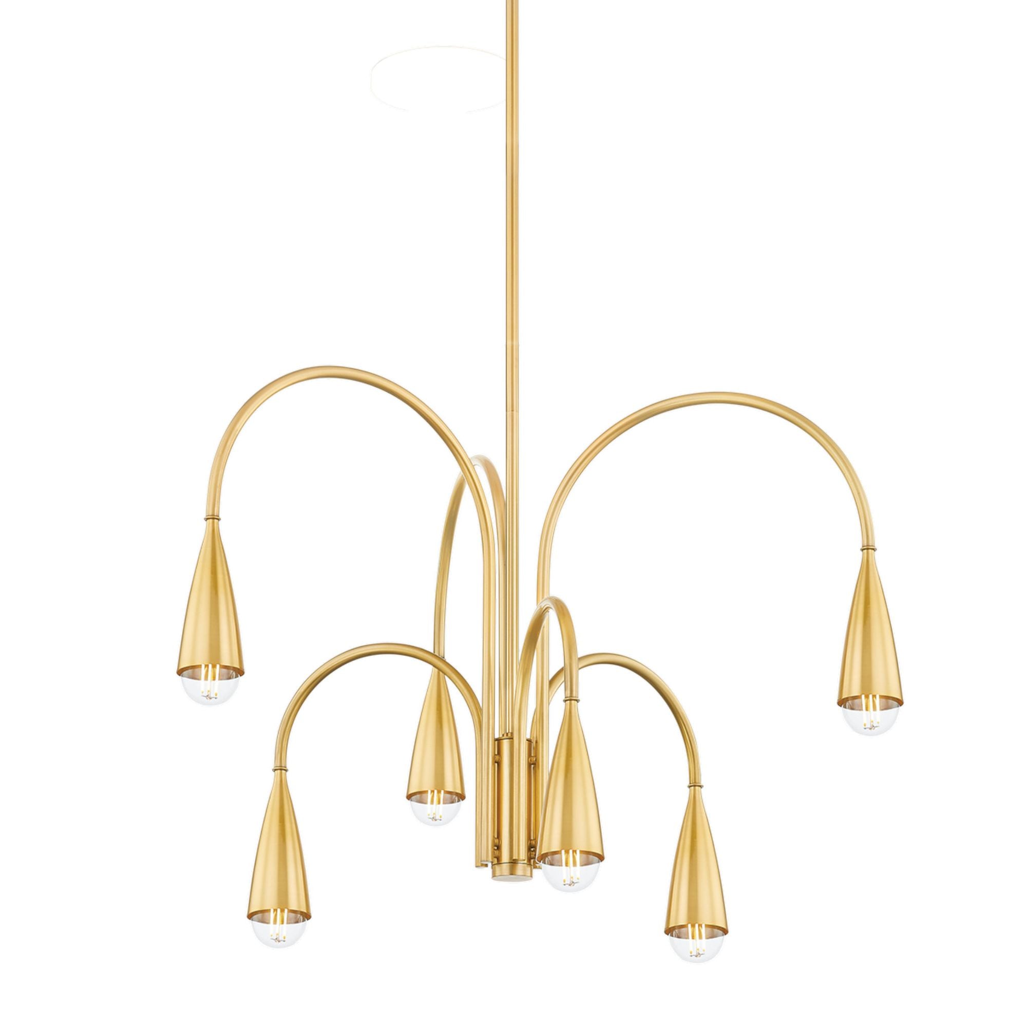 JENICA 6-Light Chandelier in  Aged Brass 11.25L x 28.25W x 19.75H