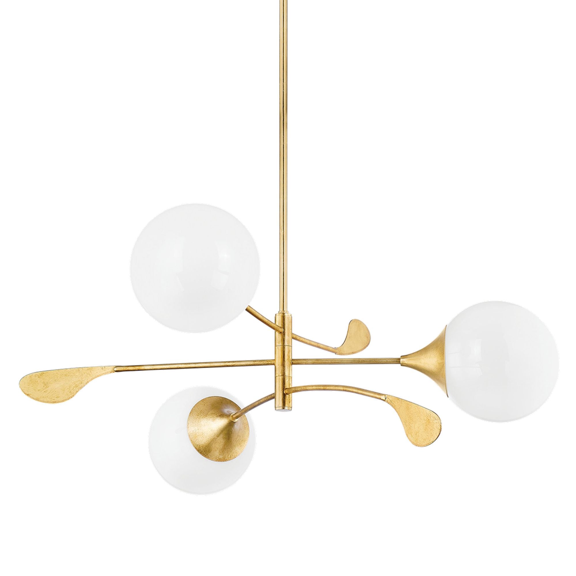 VICTORIA 3-Light Chandelier in  Vintage Gold Leaf by  Home Ec. 13L x 42W x 17.5H