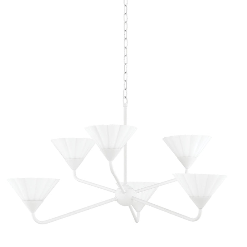 Kelsey 6 Light Chandelier in Textured White by Natalie Papier