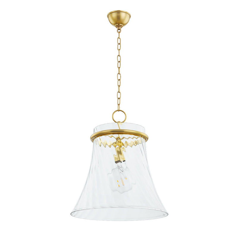 Cantana 1 Light Pendant in Aged Brass