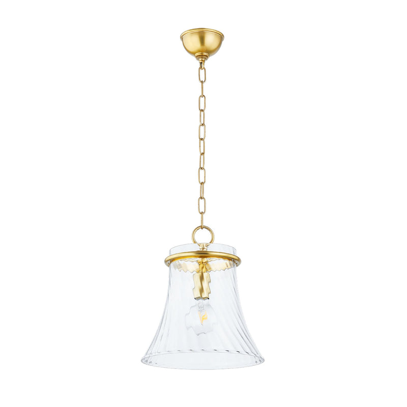 Cantana 1 Light Pendant in Aged Brass