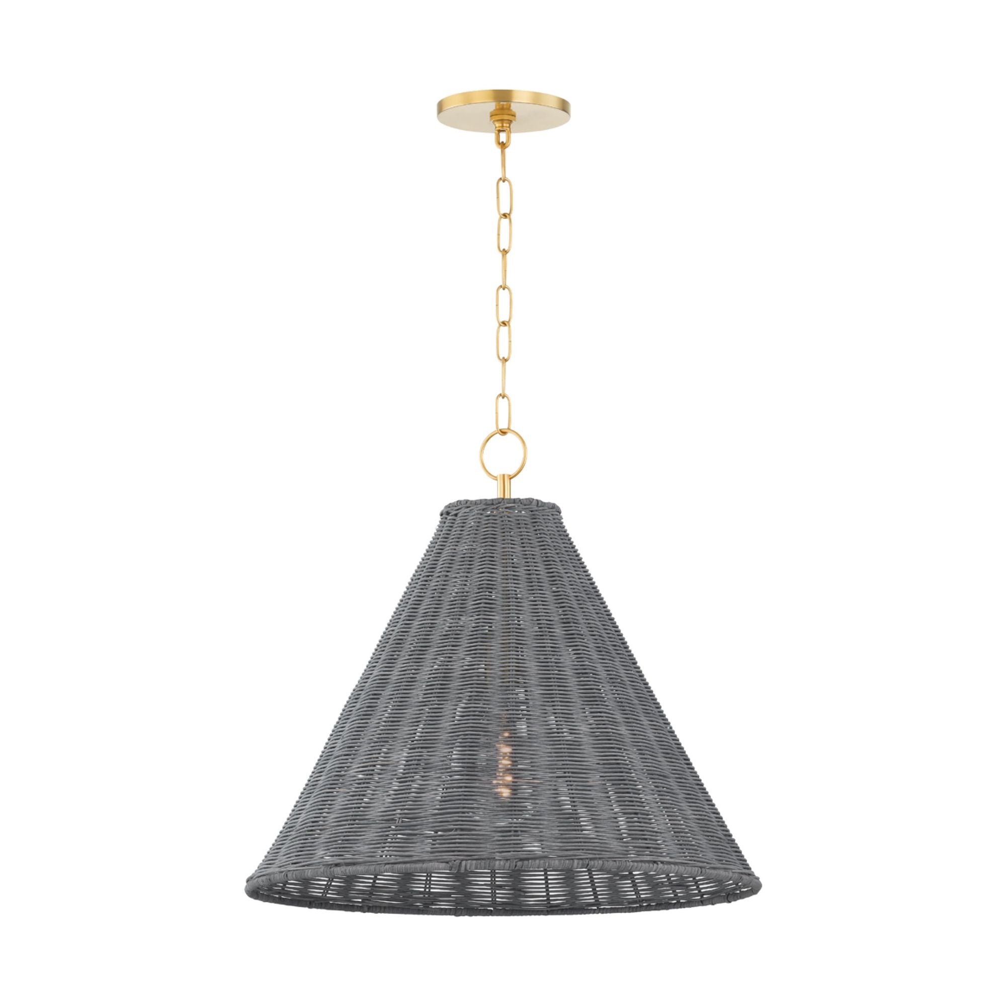 DESTINY 1-Light Pendant in  Aged Brass by  The Lifestyled Co 12L x 22W x 20.5H