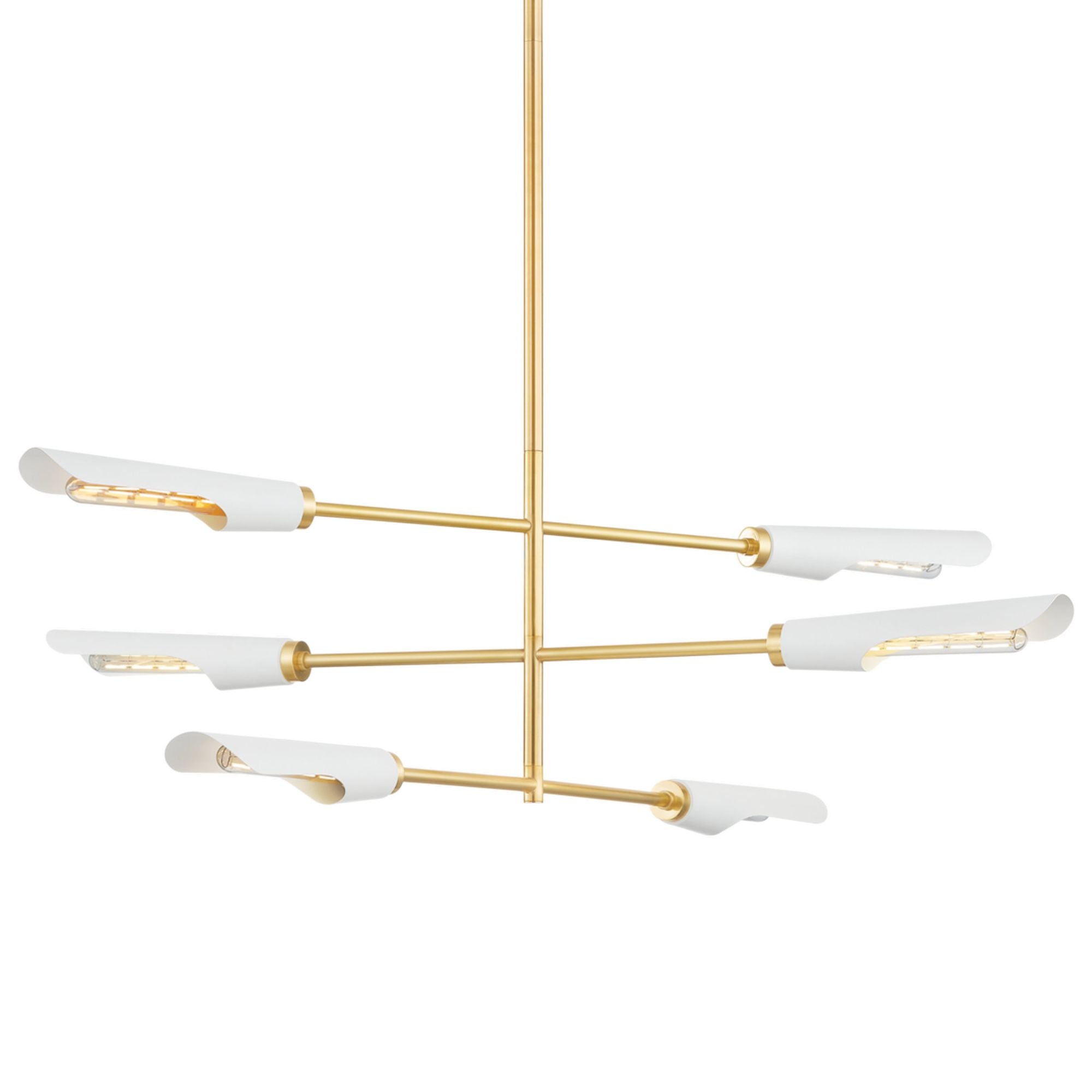 Harperrose 6-Light Chandelier in Aged Brass/Soft White by The Lifestyled Co