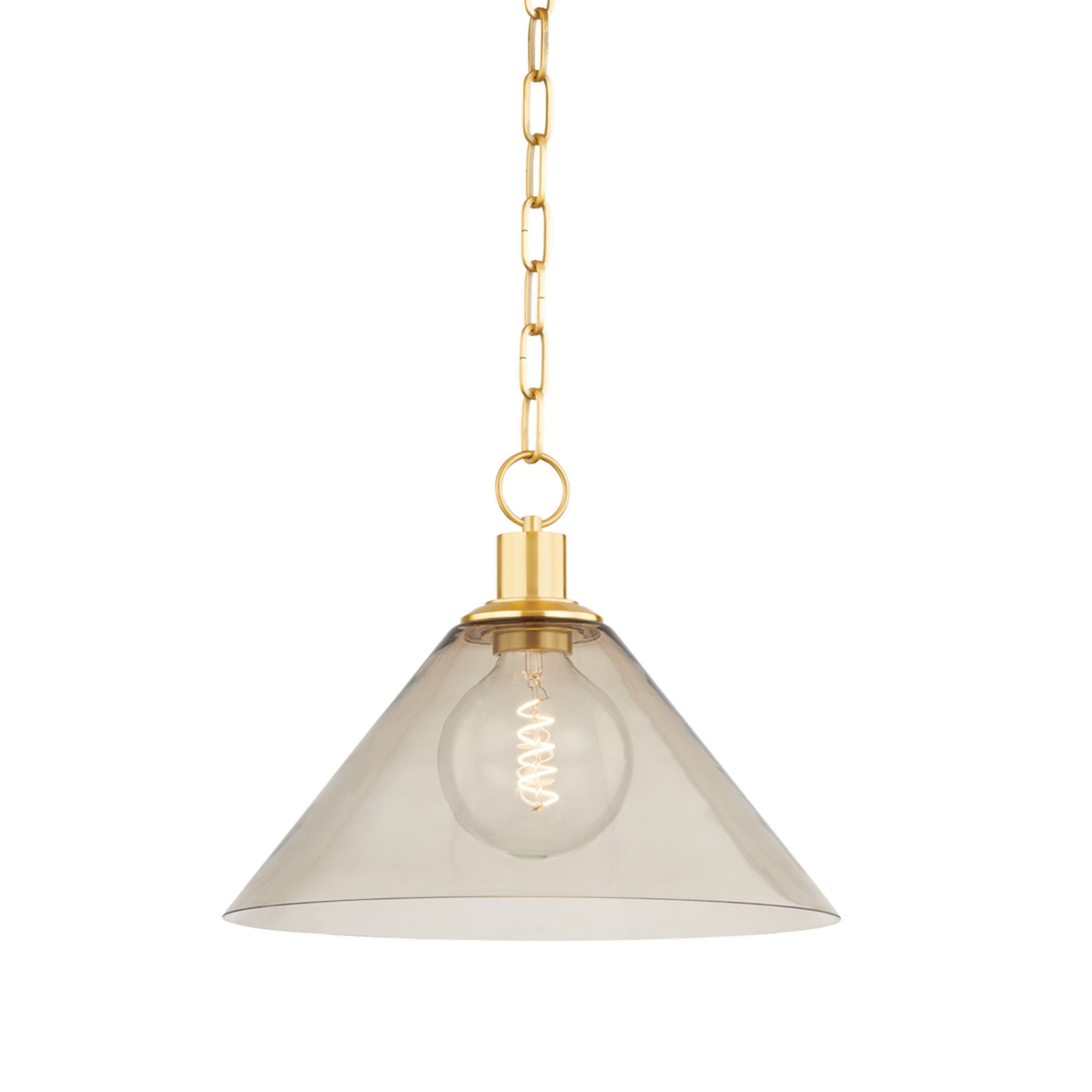 Anniebee 1-Light Pendant in Aged Brass by The Lifestyled Co 15.5W x 12H