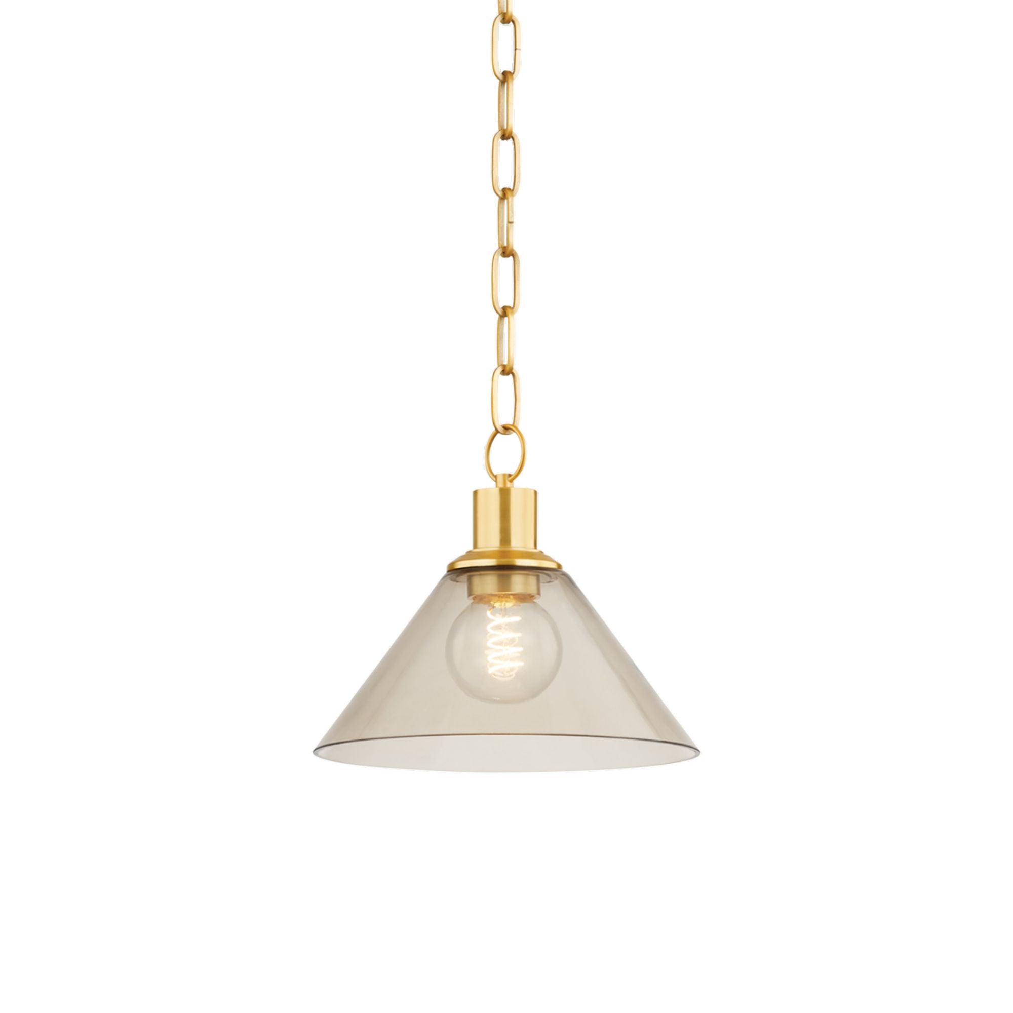 ANNIEBEE 1-Light Pendant in  Aged Brass by  The Lifestyled Co 4.75L x 10.5W x 9H