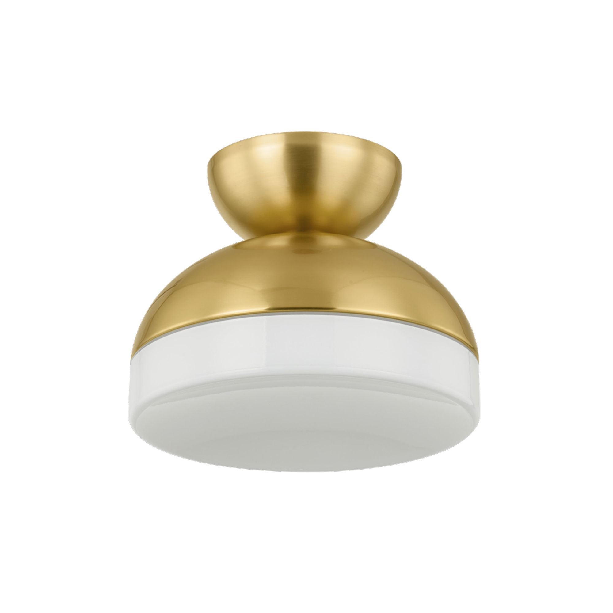 Rue 1-Light Flush Mount in Aged Brass 11W x 8.75H