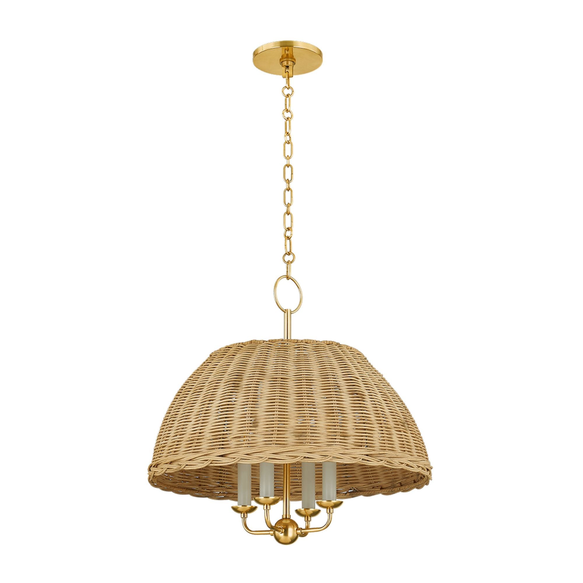 Arwen 4-Light Chandelier in Aged Brass 20W x 19.75H