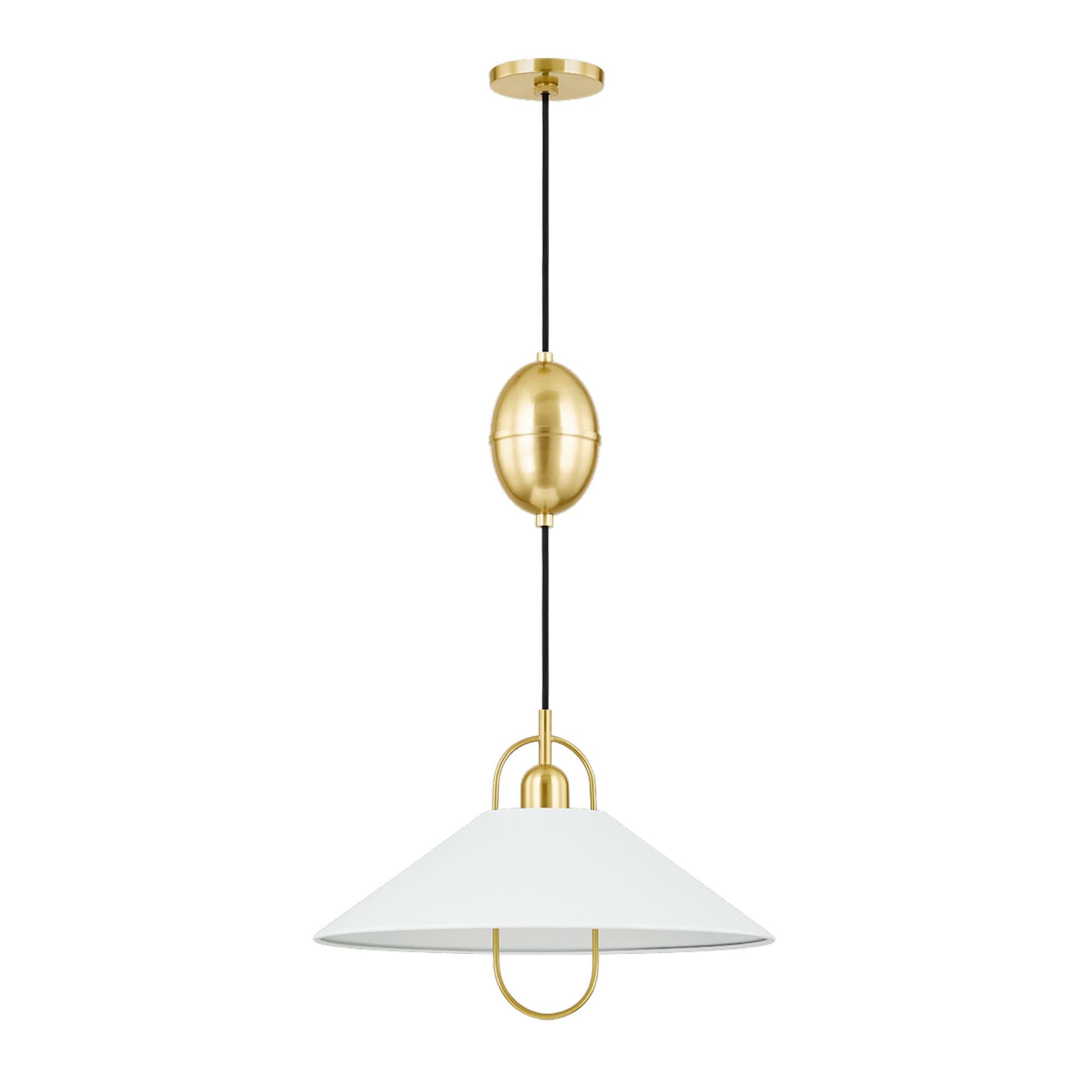 Mariel 1-Light Pendant in Aged Brass 18W x 12H (Soft White)