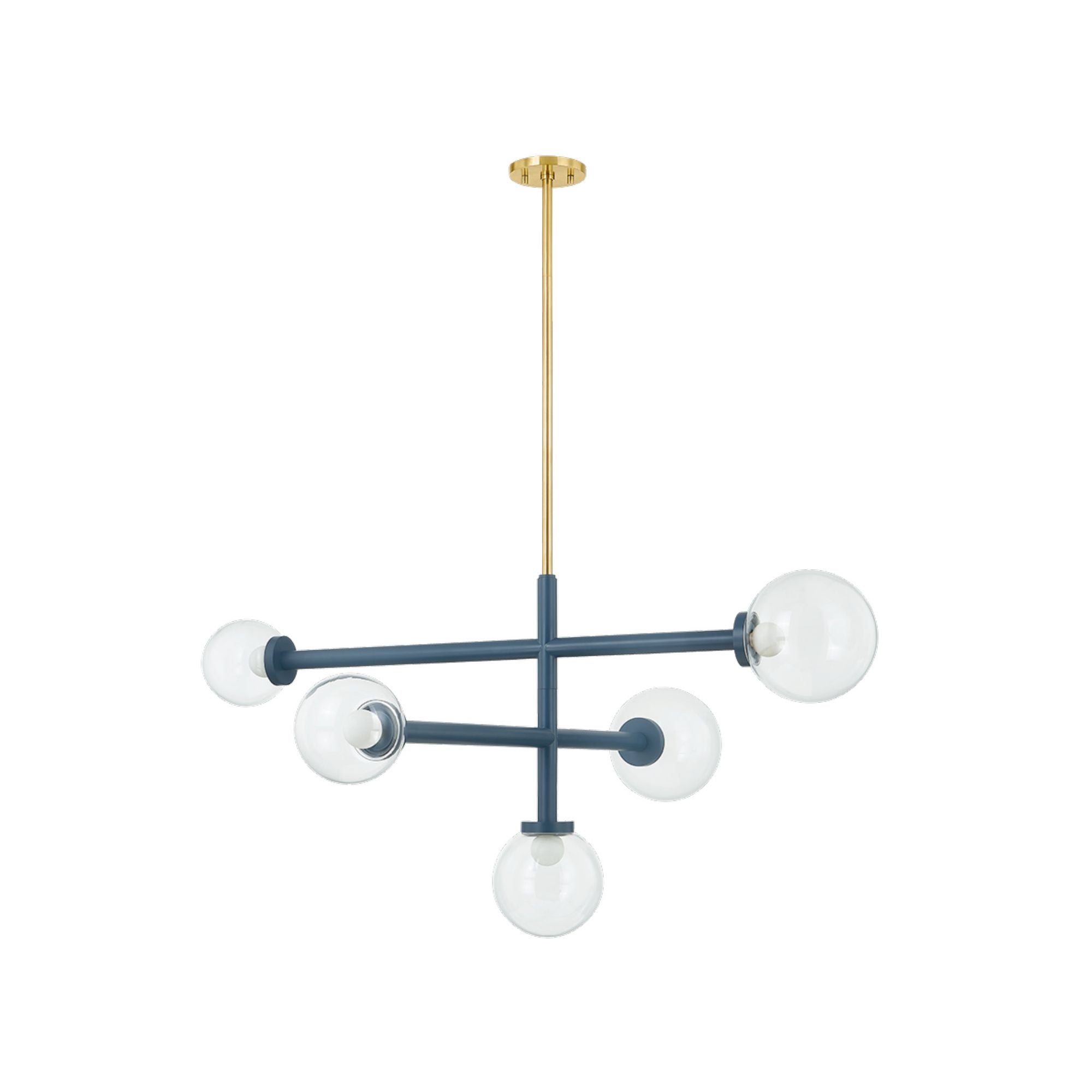 SIA 5-Light Chandelier in  Aged Brass/Slate Blue by  Zoe Feldman 13L x 43.25W x 21H