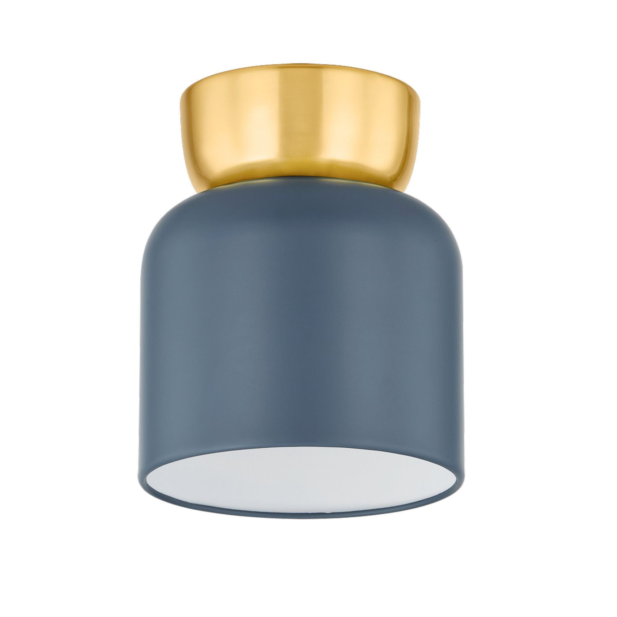 Batya 1-Light Flush Mount in  Aged Brass/Slate Blue by  Zoe Feldman 5.75L x 6.25W x 7.5H