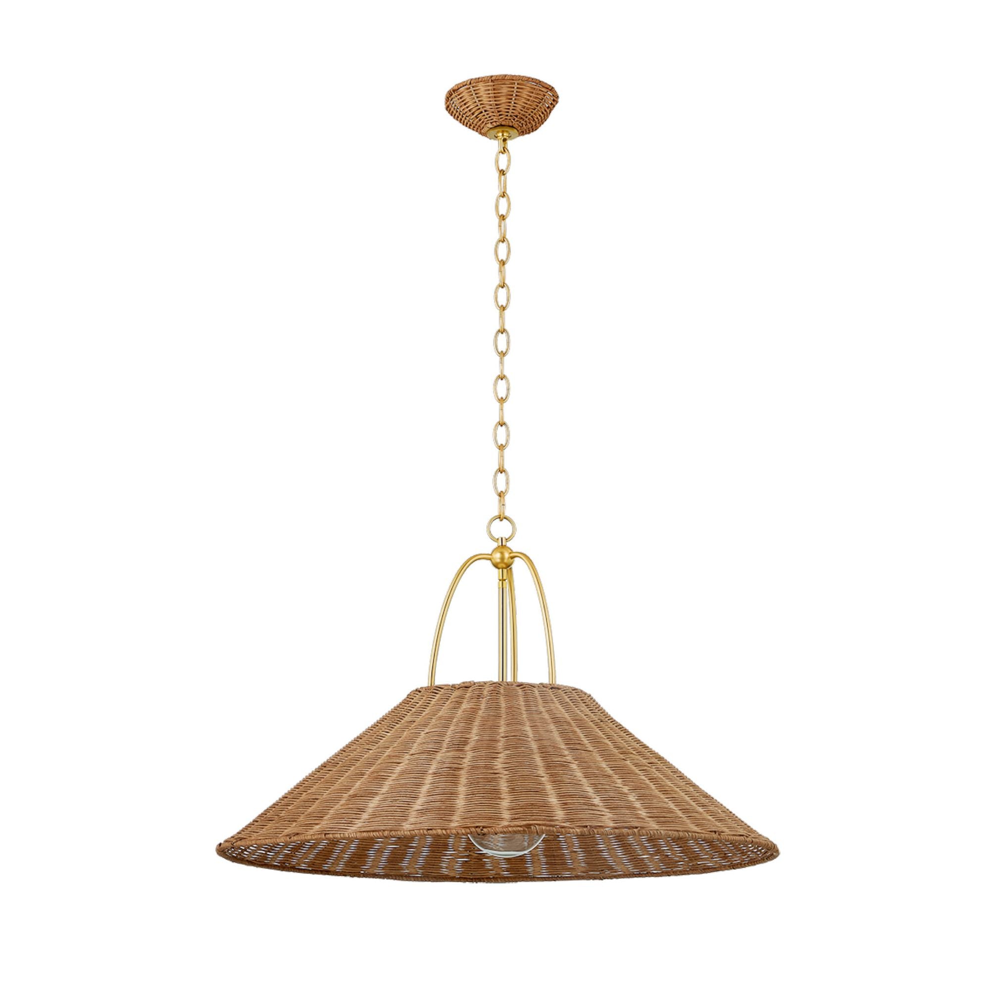 Davida 1-Light Pendant in Aged Brass by Zoe Feldman 30W x 19H