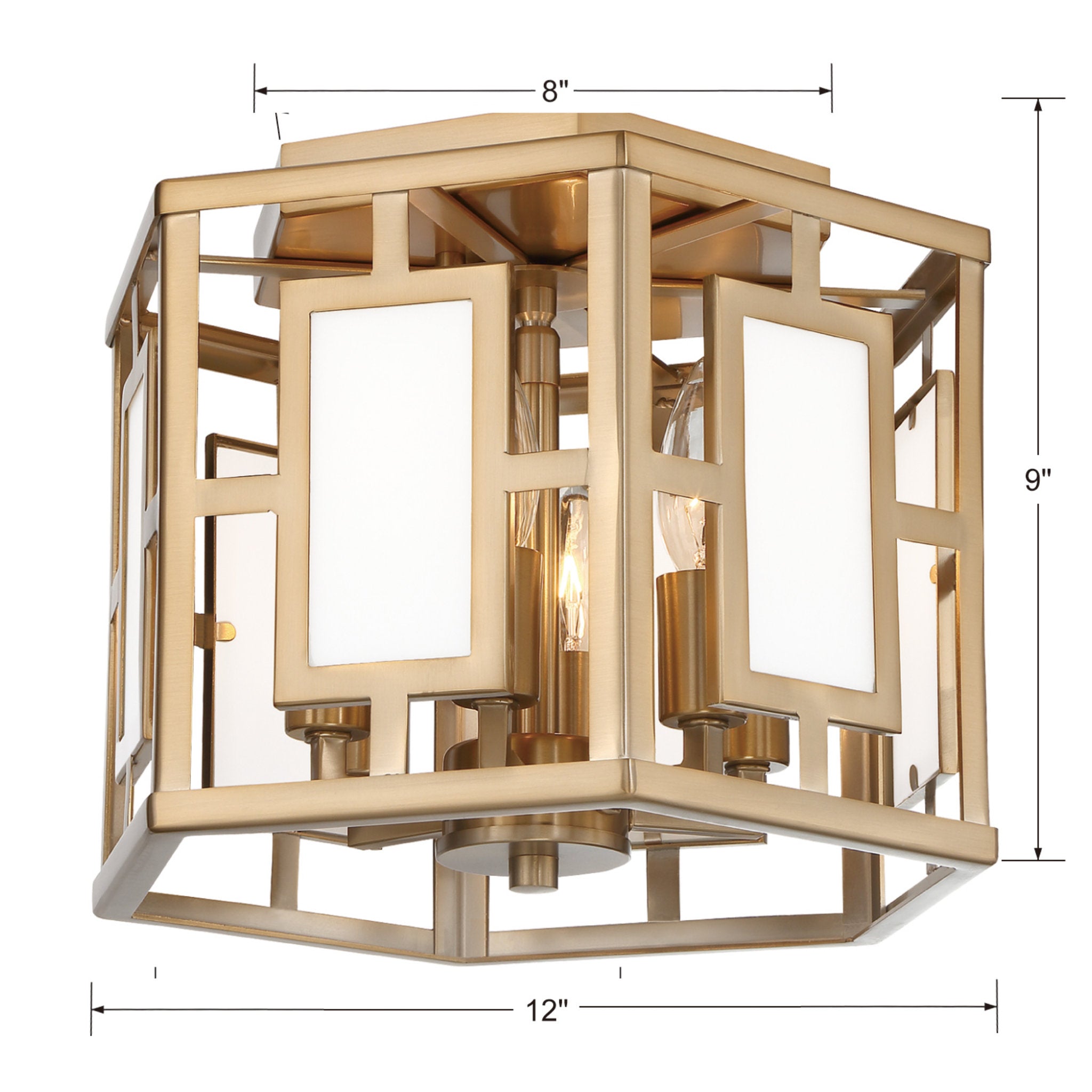 Libby Langdon Hillcrest 12'' Vibrant Gold Semi Flush Mount Gold 12"W x 9"H x 12"D